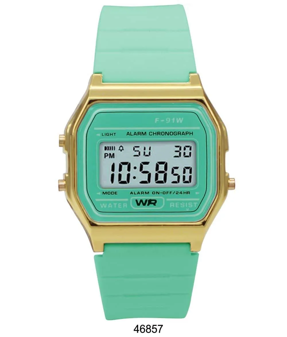 Sporty Light Green Silicon Digital Watch