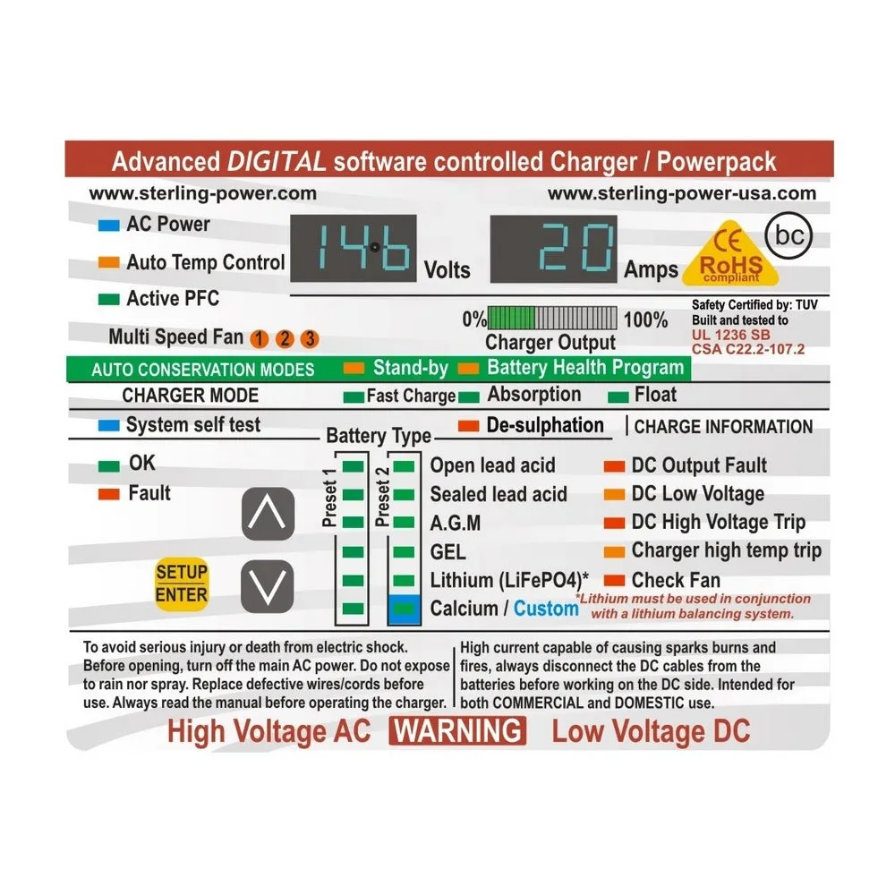 Sterling ProCharge ULTRA Battery Charger - 12V - 60A - 3 Outputs