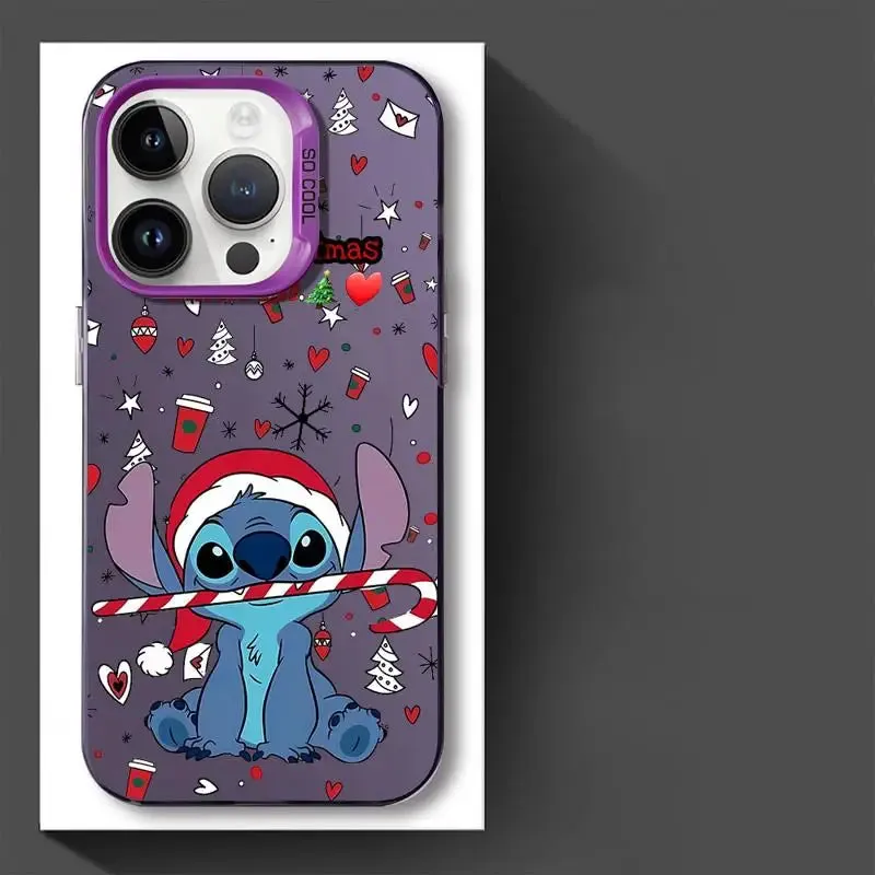 Stitch Christmas iPhone Case - Official Disney Design, Fits iPhone 15-8/Plus/XS MAX, Matte Finish