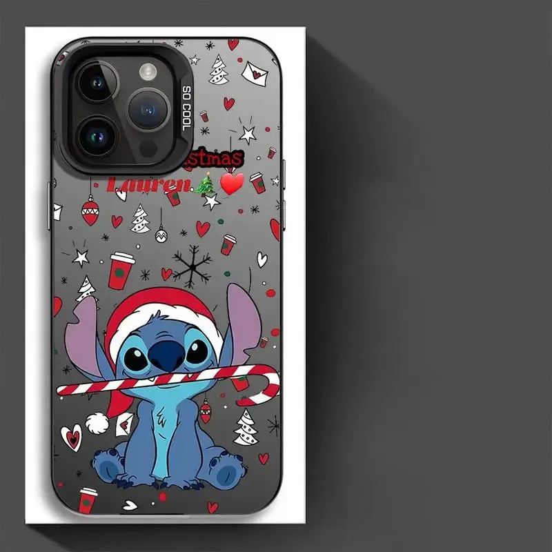 Stitch Christmas iPhone Case - Official Disney Design, Fits iPhone 15-8/Plus/XS MAX, Matte Finish