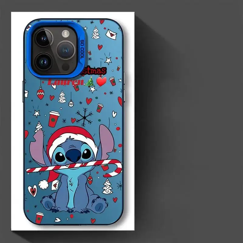 Stitch Christmas iPhone Case - Official Disney Design, Fits iPhone 15-8/Plus/XS MAX, Matte Finish