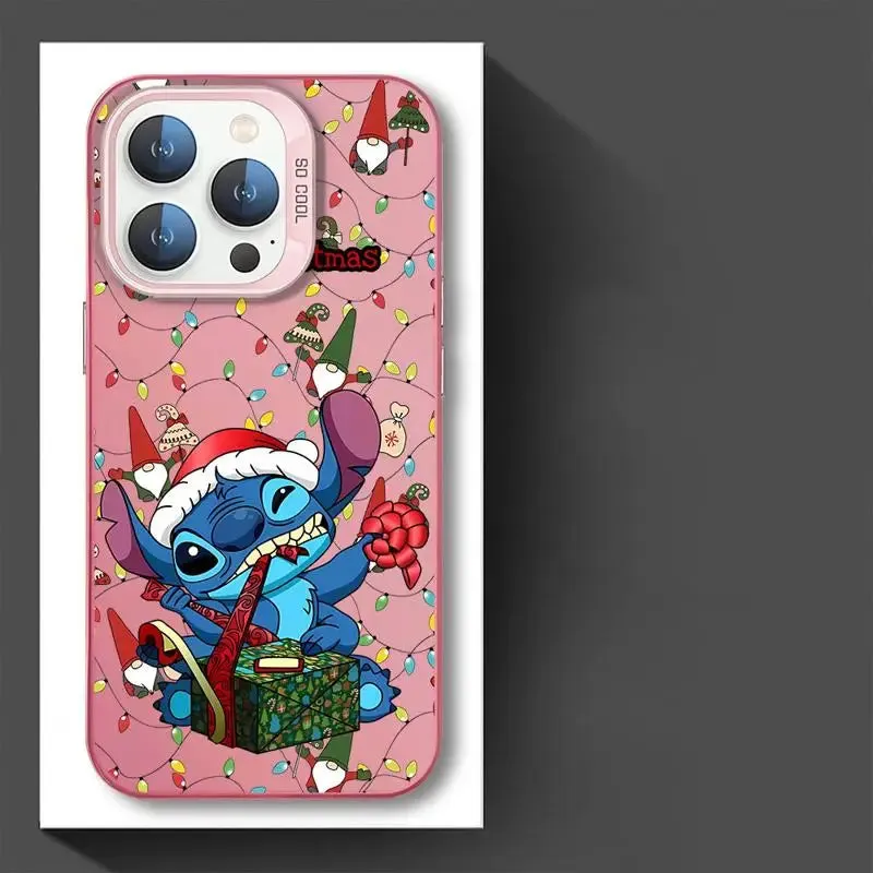 Stitch Christmas iPhone Case - Official Disney Design, Fits iPhone 15-8/Plus/XS MAX, Matte Finish