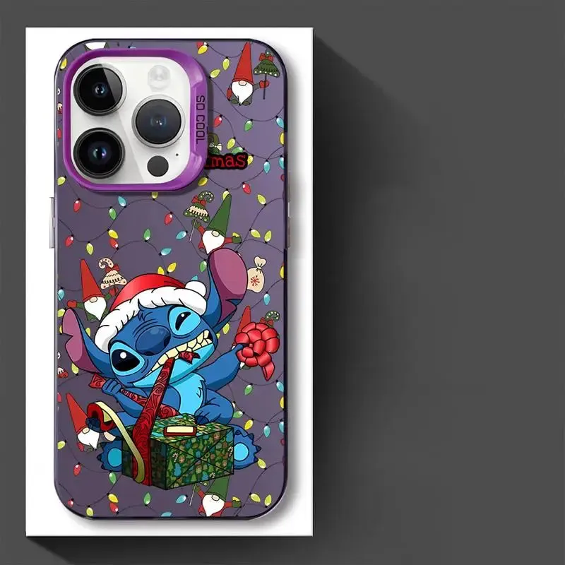 Stitch Christmas iPhone Case - Official Disney Design, Fits iPhone 15-8/Plus/XS MAX, Matte Finish