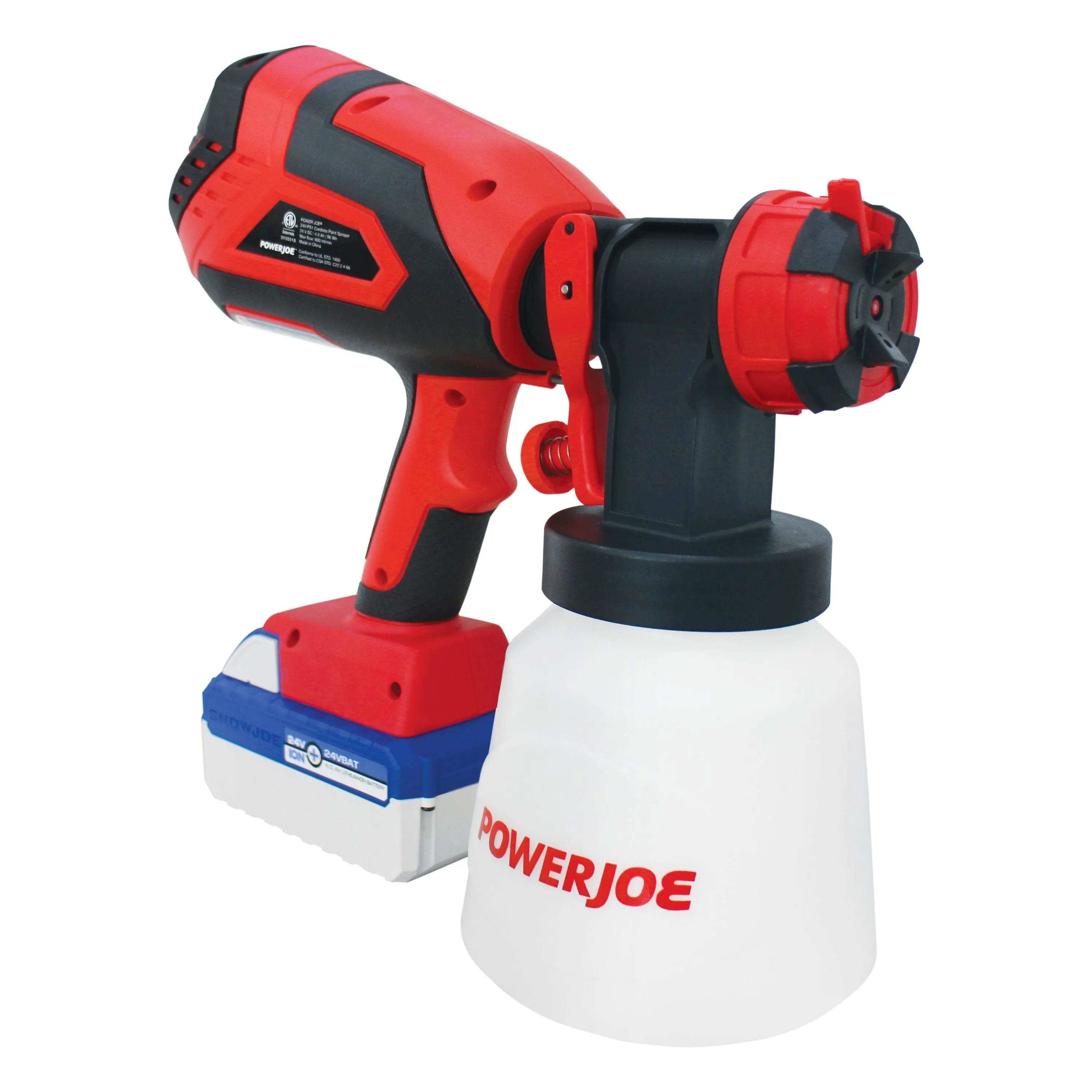 Sun Joe 24V-PS1 24-Volt iON  Cordless HVLP Handheld Paint Sprayer Kit | W/ 4.0-Ah Battery, Charger, and Accessories