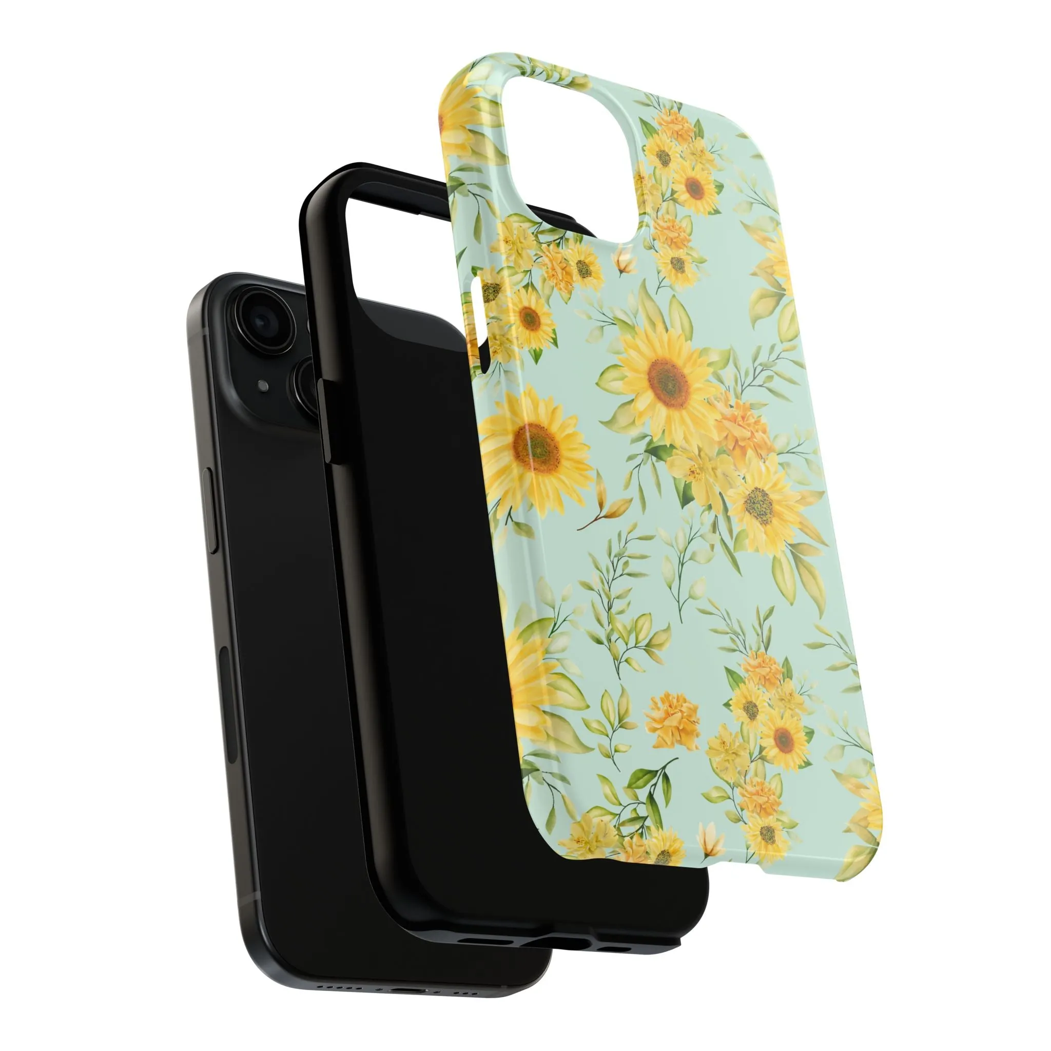 Sunflower Iphone 16 15 14 13 12 Pro Tough Case, Floral Flowers Cute Aesthetic Iphone Mini SE 11 8 Plus X XR XS Max Phone Cover Gift