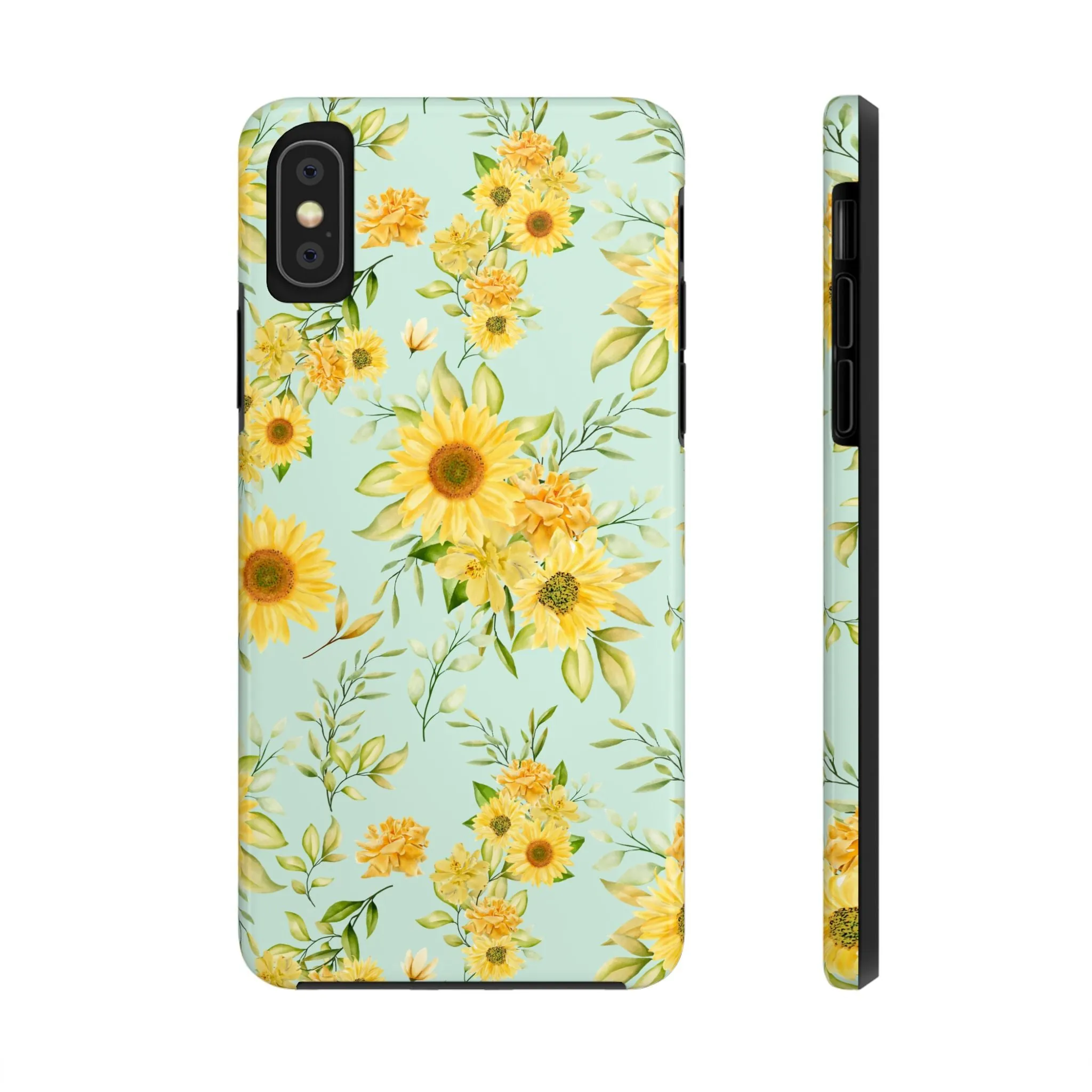 Sunflower Iphone 16 15 14 13 12 Pro Tough Case, Floral Flowers Cute Aesthetic Iphone Mini SE 11 8 Plus X XR XS Max Phone Cover Gift