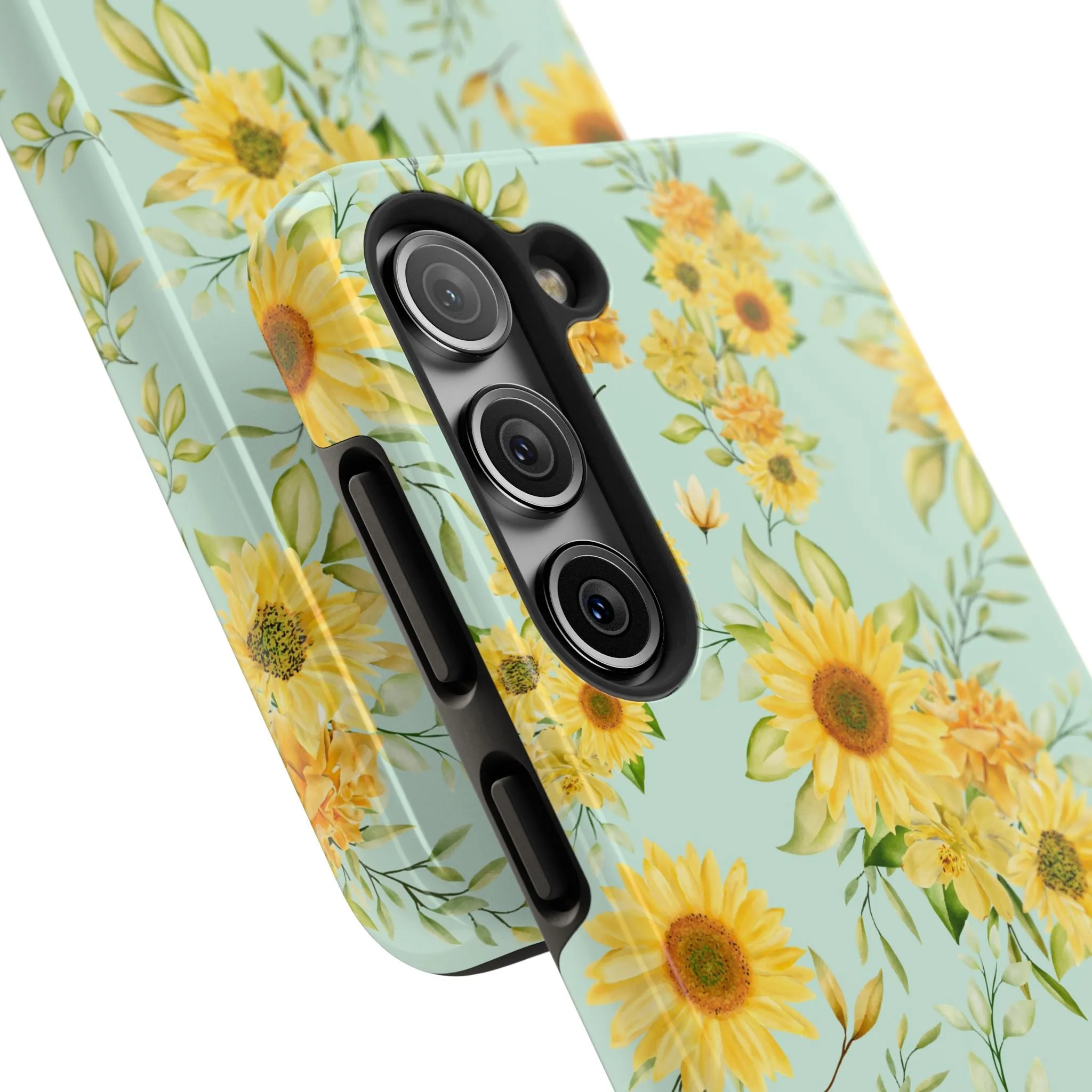 Sunflower Iphone 16 15 14 13 12 Pro Tough Case, Floral Flowers Cute Aesthetic Iphone Mini SE 11 8 Plus X XR XS Max Phone Cover Gift