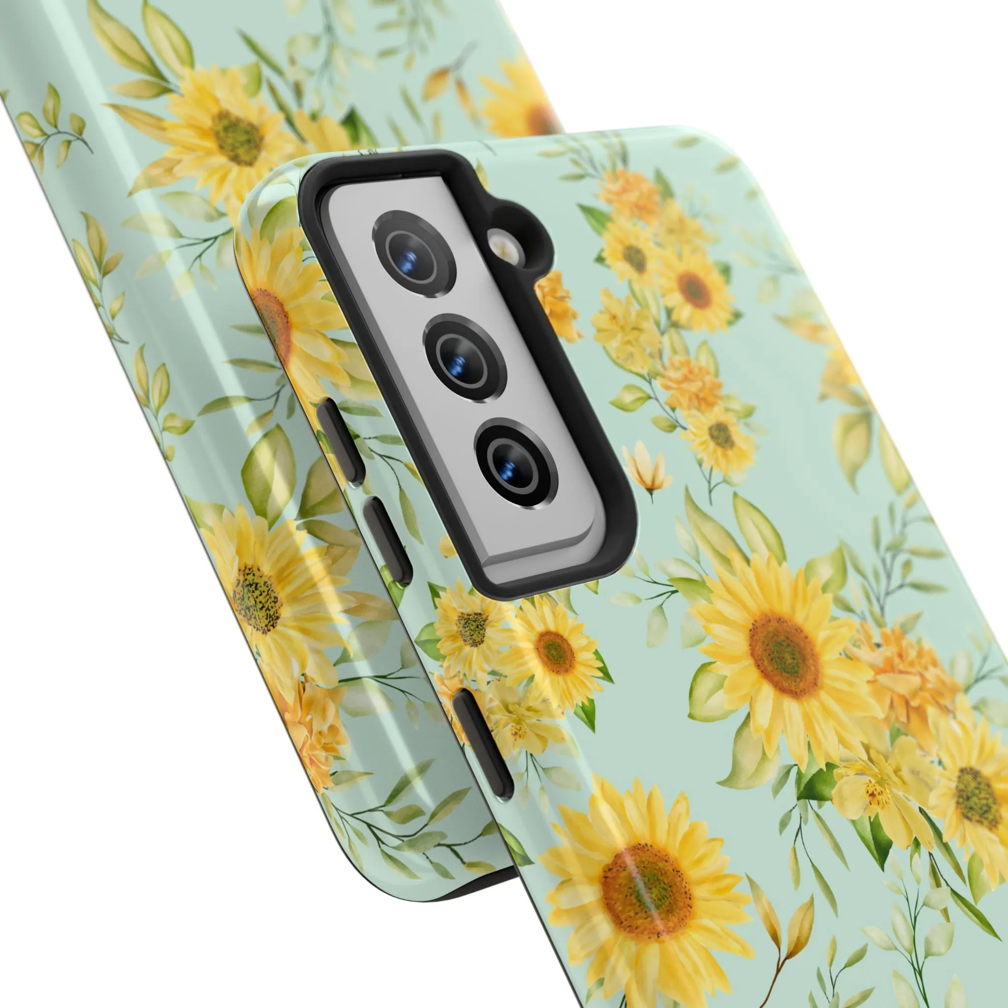 Sunflower Iphone 16 15 14 13 12 Pro Tough Case, Floral Flowers Cute Aesthetic Iphone Mini SE 11 8 Plus X XR XS Max Phone Cover Gift