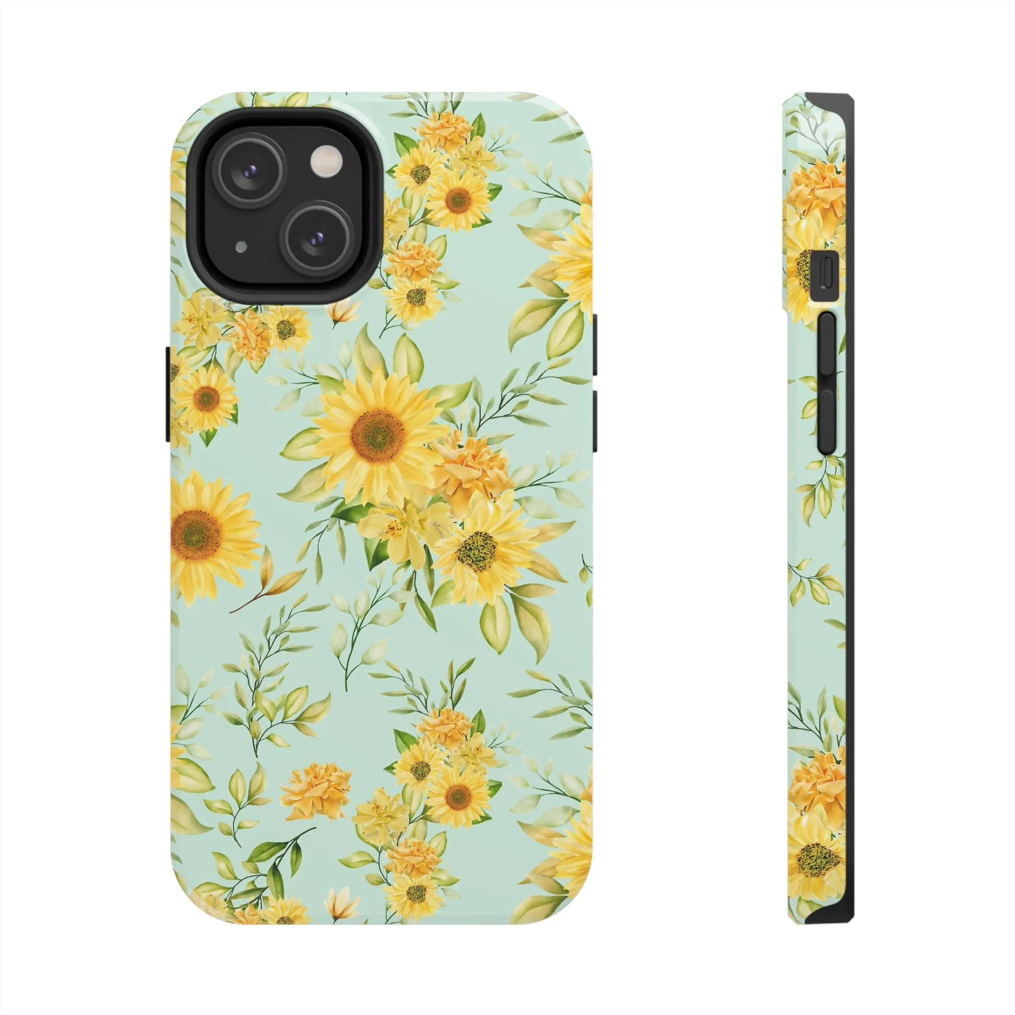 Sunflower Iphone 16 15 14 13 12 Pro Tough Case, Floral Flowers Cute Aesthetic Iphone Mini SE 11 8 Plus X XR XS Max Phone Cover Gift