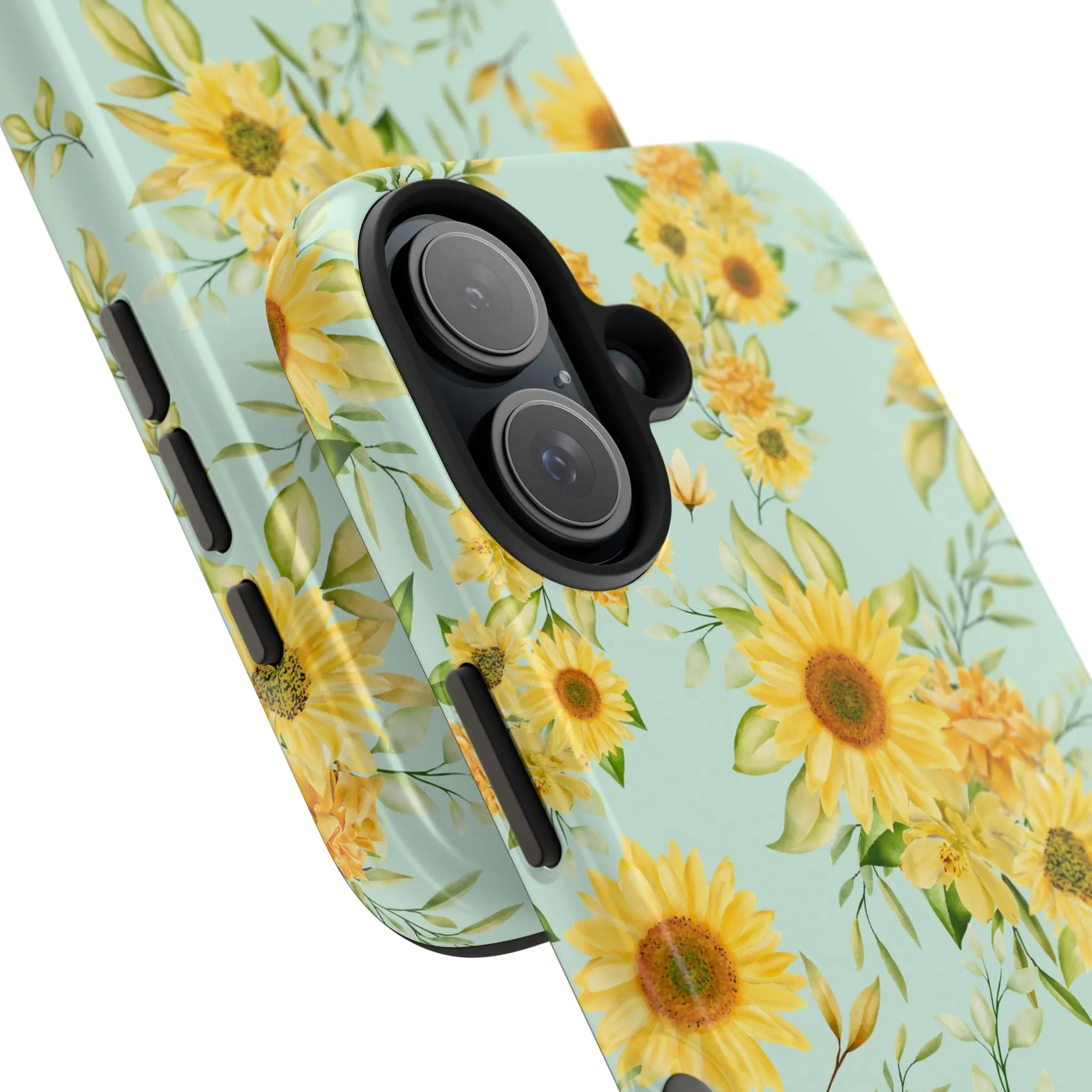 Sunflower Iphone 16 15 14 13 12 Pro Tough Case, Floral Flowers Cute Aesthetic Iphone Mini SE 11 8 Plus X XR XS Max Phone Cover Gift