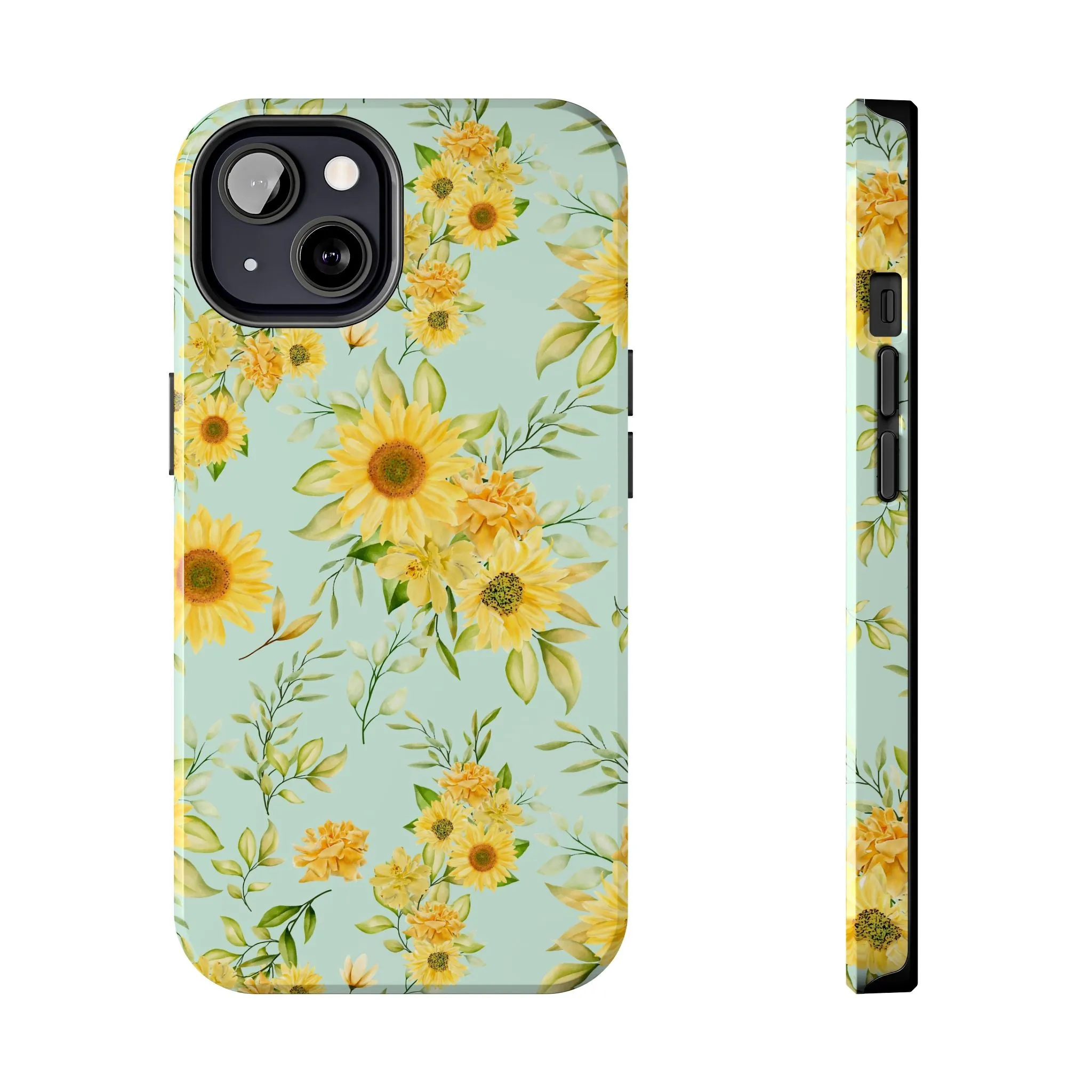 Sunflower Iphone 16 15 14 13 12 Pro Tough Case, Floral Flowers Cute Aesthetic Iphone Mini SE 11 8 Plus X XR XS Max Phone Cover Gift