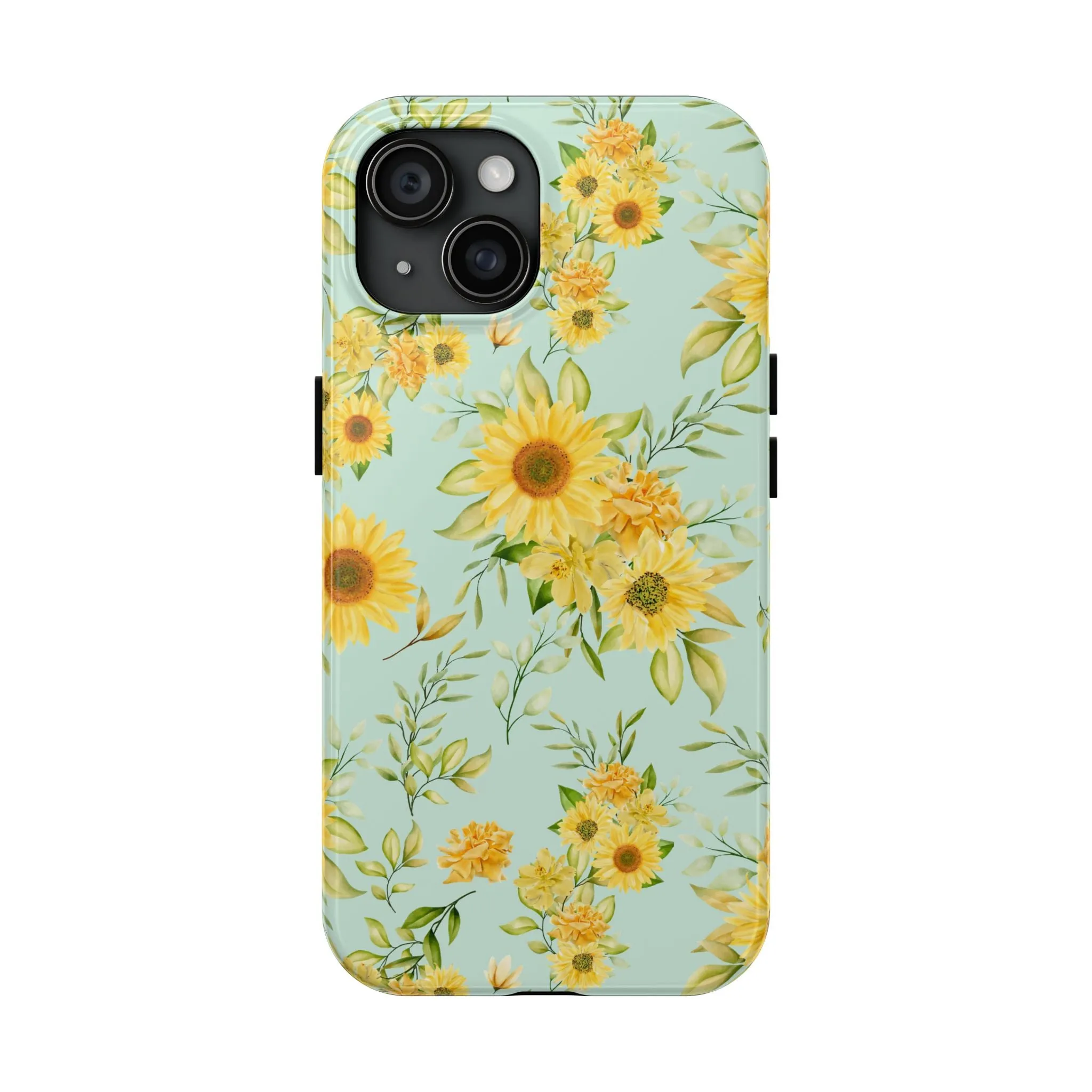 Sunflower Iphone 16 15 14 13 12 Pro Tough Case, Floral Flowers Cute Aesthetic Iphone Mini SE 11 8 Plus X XR XS Max Phone Cover Gift