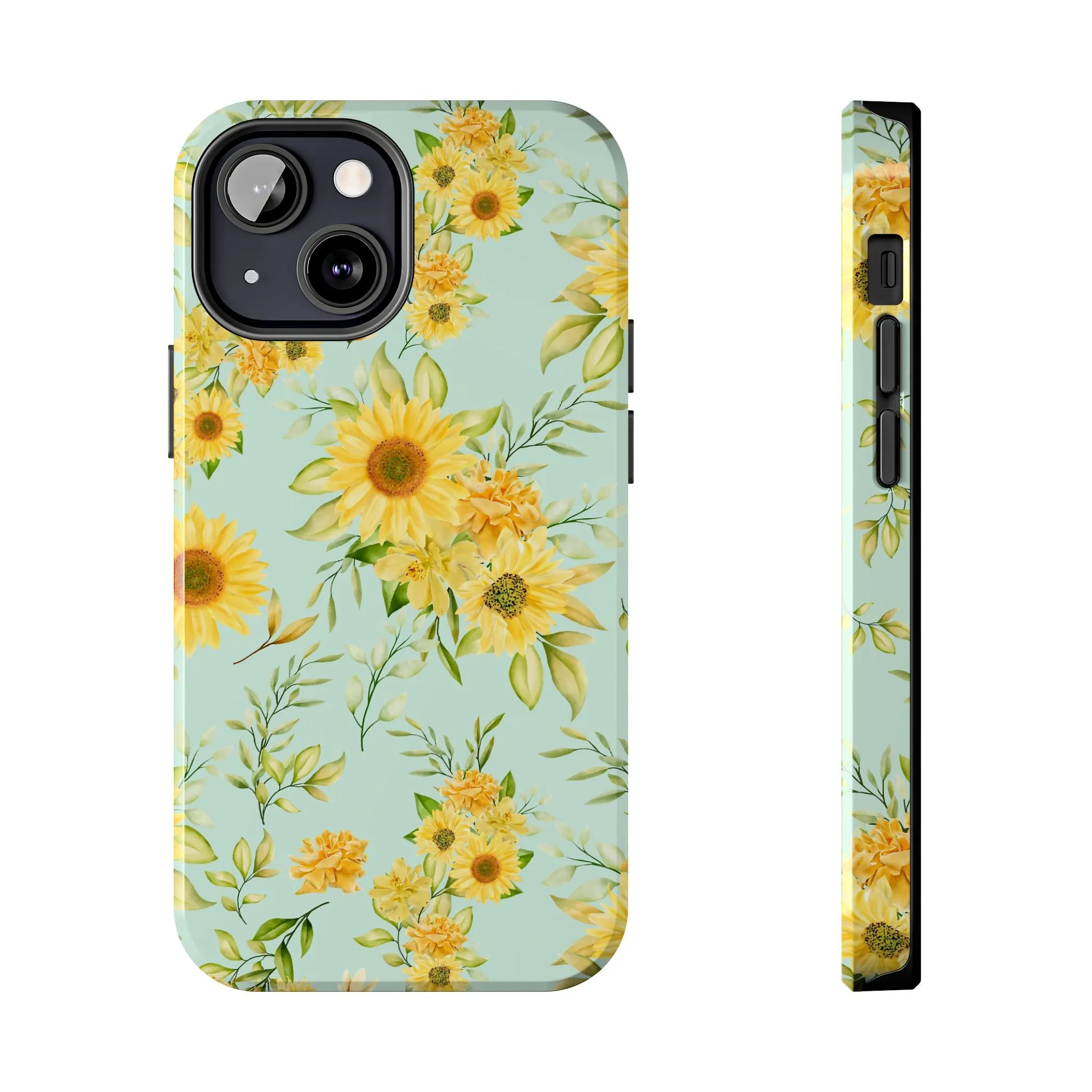 Sunflower Iphone 16 15 14 13 12 Pro Tough Case, Floral Flowers Cute Aesthetic Iphone Mini SE 11 8 Plus X XR XS Max Phone Cover Gift