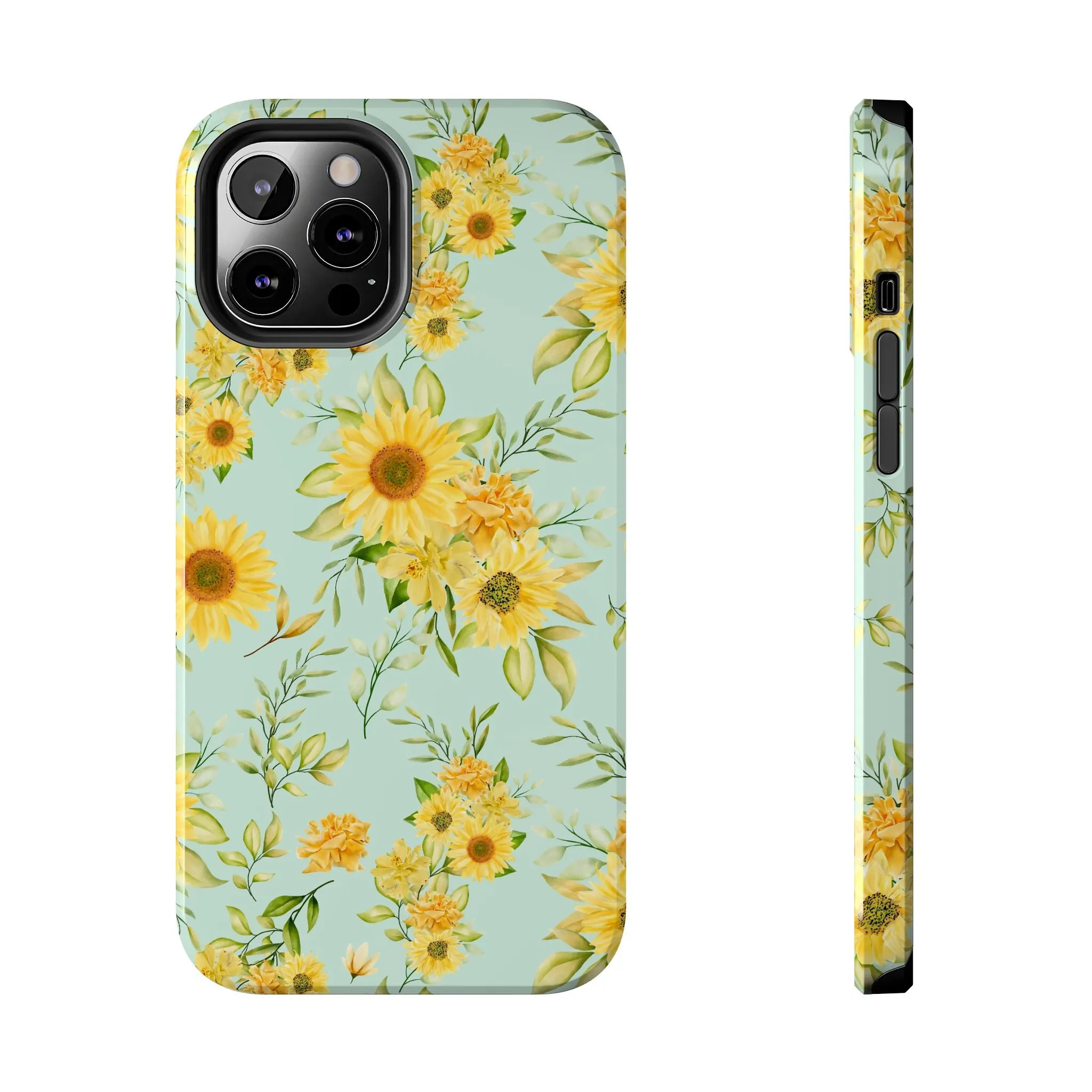 Sunflower Iphone 16 15 14 13 12 Pro Tough Case, Floral Flowers Cute Aesthetic Iphone Mini SE 11 8 Plus X XR XS Max Phone Cover Gift