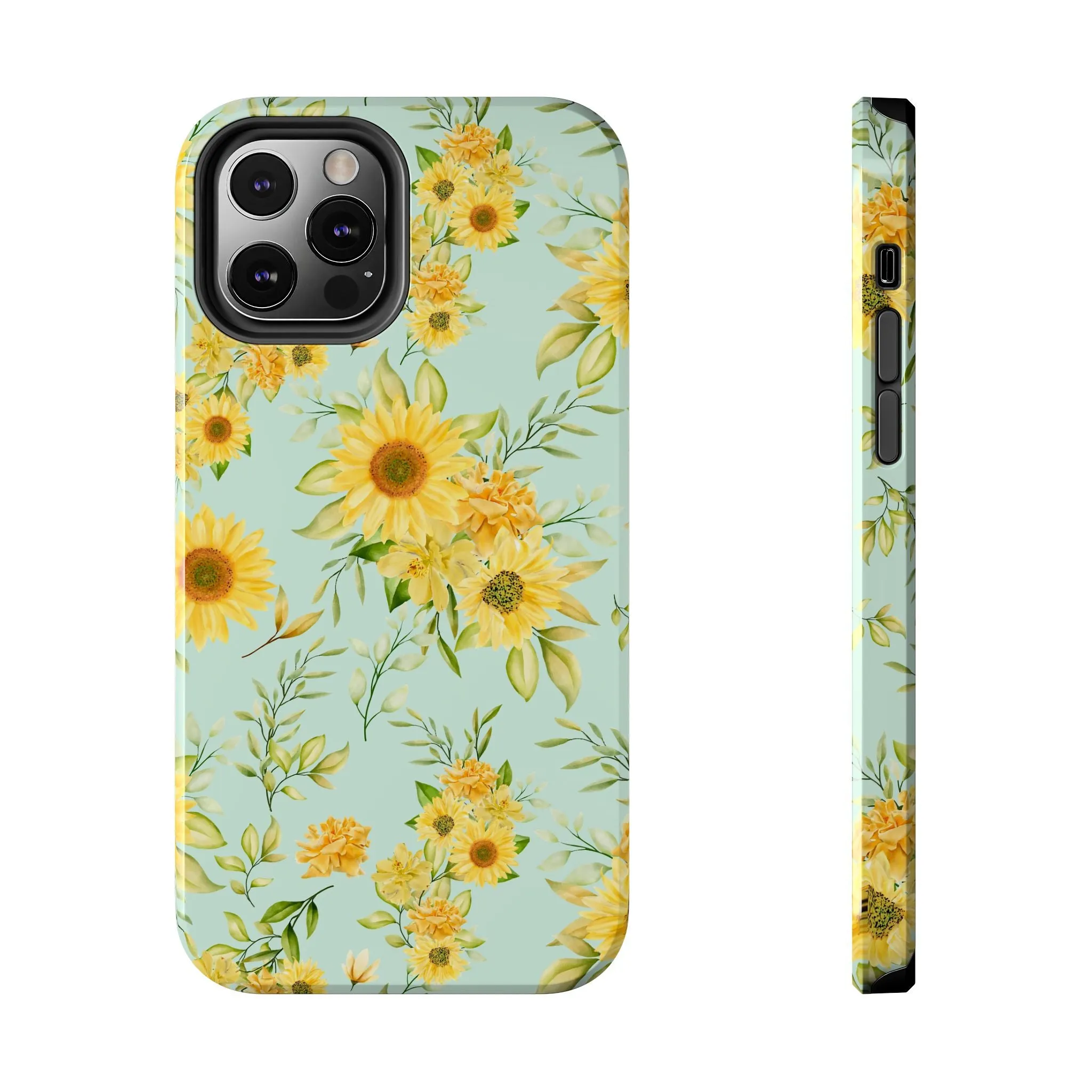 Sunflower Iphone 16 15 14 13 12 Pro Tough Case, Floral Flowers Cute Aesthetic Iphone Mini SE 11 8 Plus X XR XS Max Phone Cover Gift