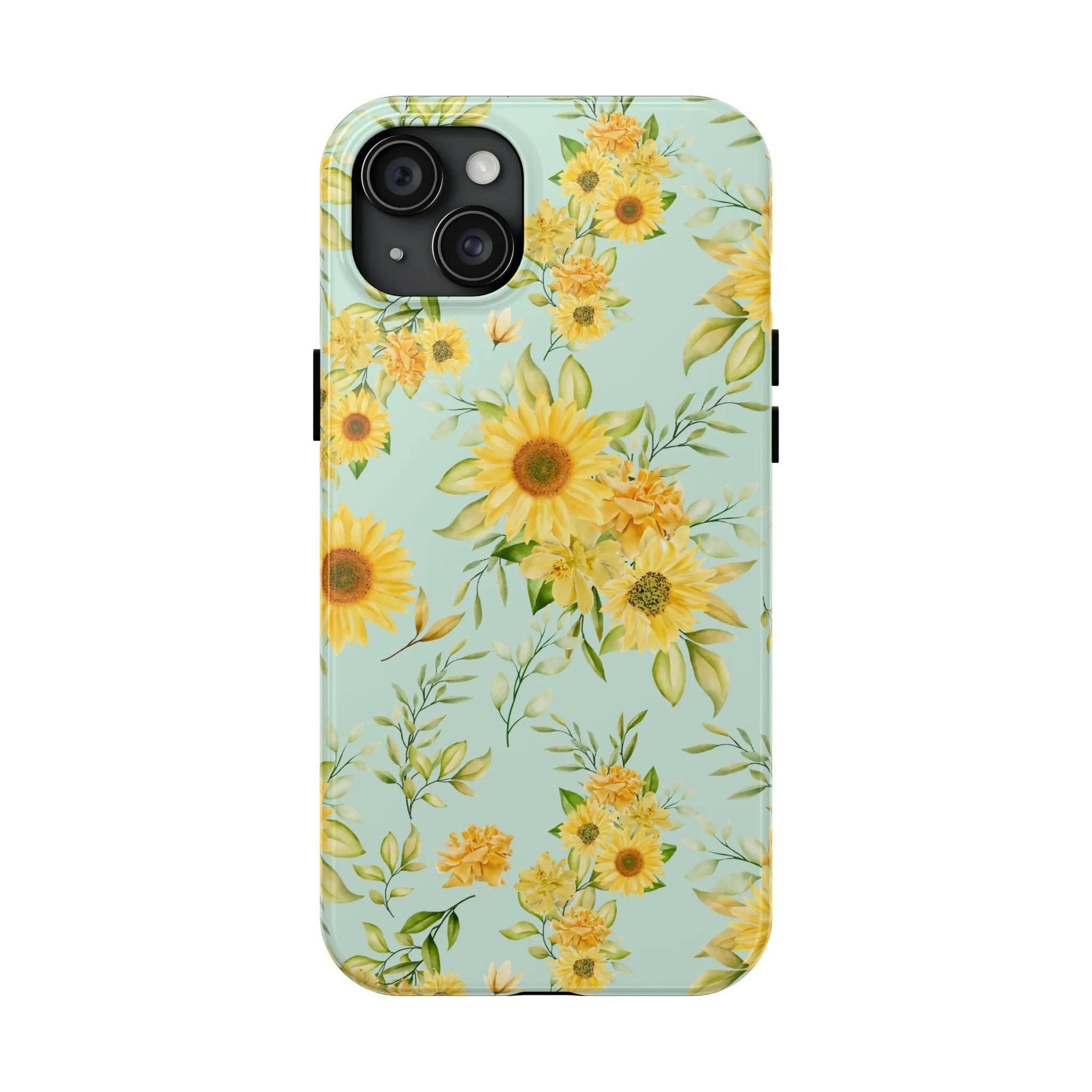 Sunflower Iphone 16 15 14 13 12 Pro Tough Case, Floral Flowers Cute Aesthetic Iphone Mini SE 11 8 Plus X XR XS Max Phone Cover Gift