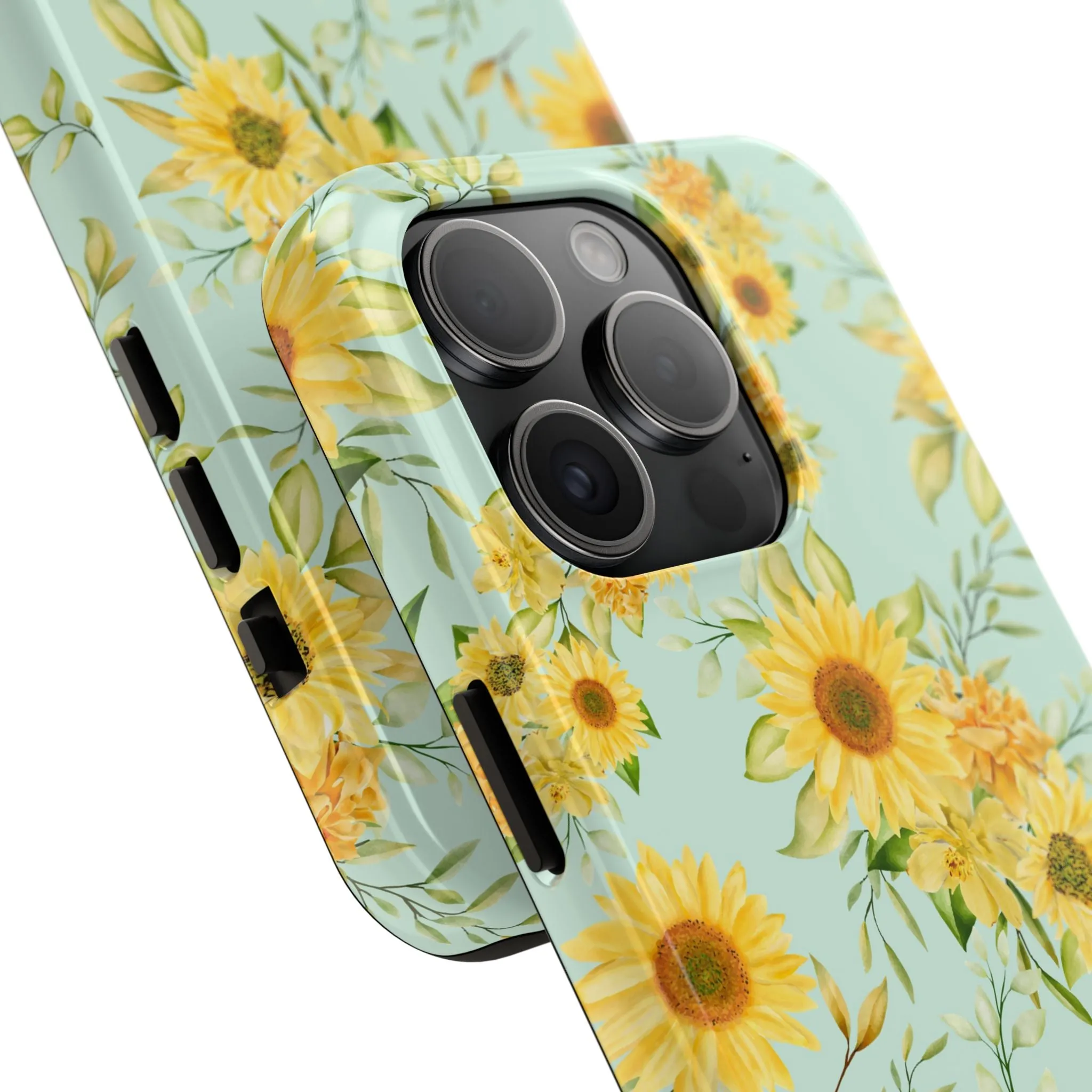 Sunflower Iphone 16 15 14 13 12 Pro Tough Case, Floral Flowers Cute Aesthetic Iphone Mini SE 11 8 Plus X XR XS Max Phone Cover Gift