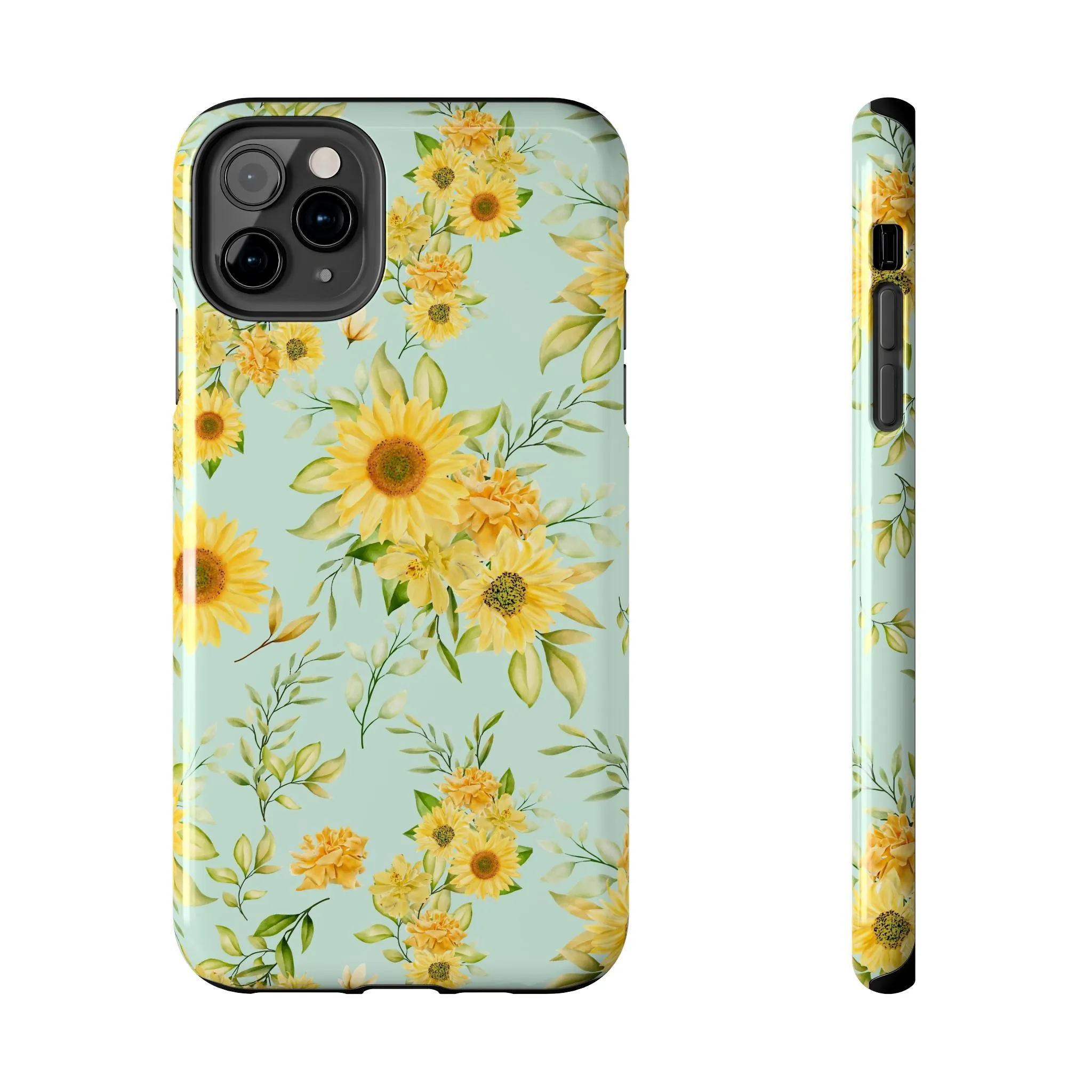 Sunflower Iphone 16 15 14 13 12 Pro Tough Case, Floral Flowers Cute Aesthetic Iphone Mini SE 11 8 Plus X XR XS Max Phone Cover Gift