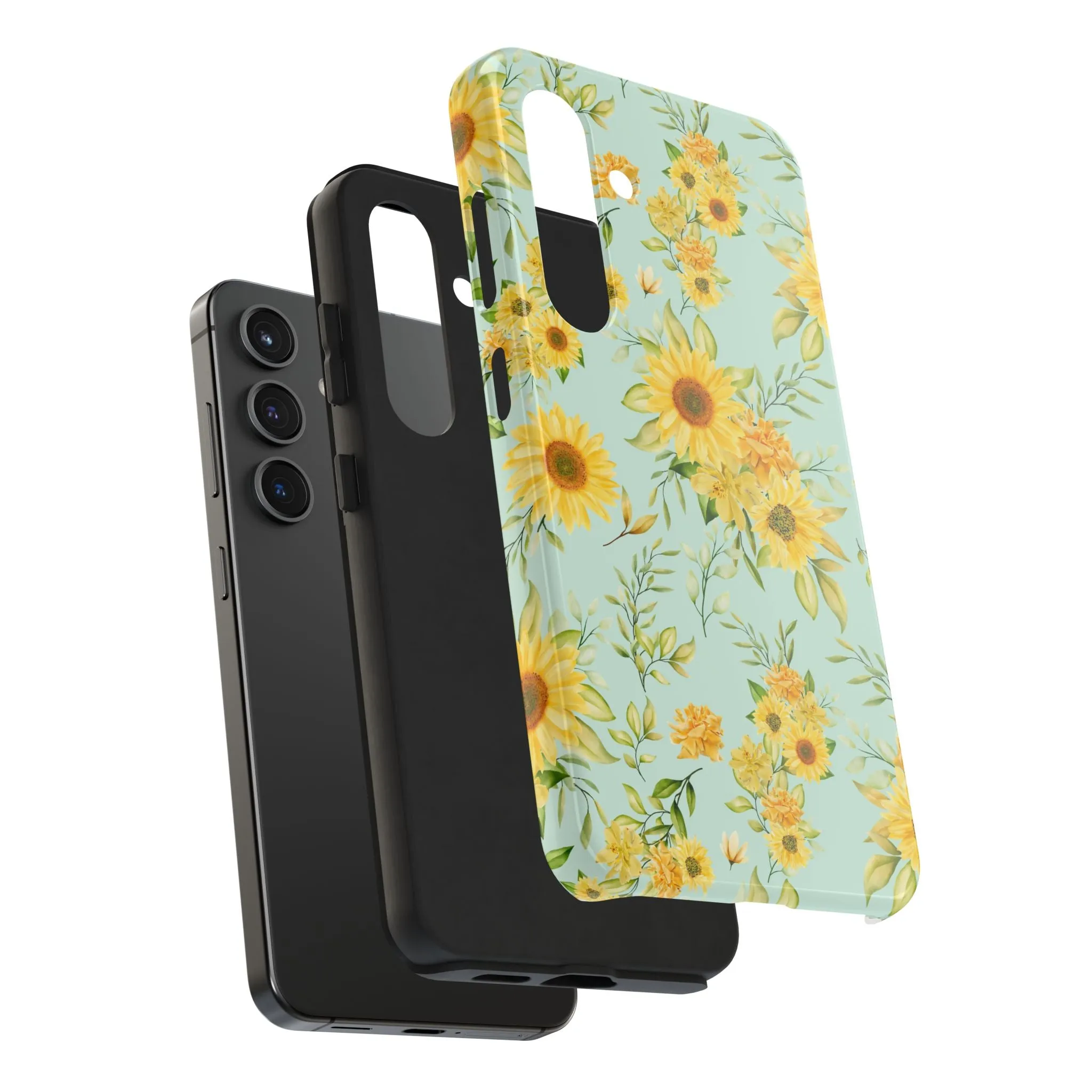 Sunflower Iphone 16 15 14 13 12 Pro Tough Case, Floral Flowers Cute Aesthetic Iphone Mini SE 11 8 Plus X XR XS Max Phone Cover Gift