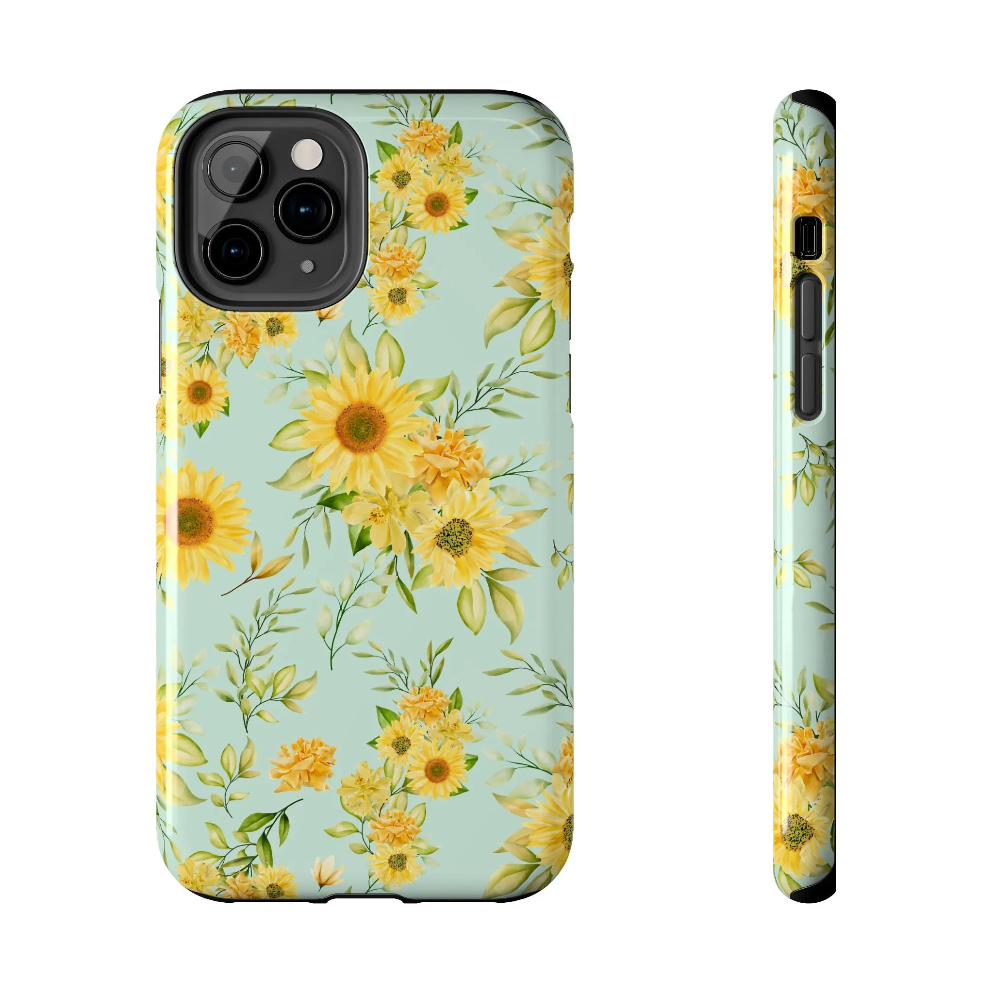 Sunflower Iphone 16 15 14 13 12 Pro Tough Case, Floral Flowers Cute Aesthetic Iphone Mini SE 11 8 Plus X XR XS Max Phone Cover Gift