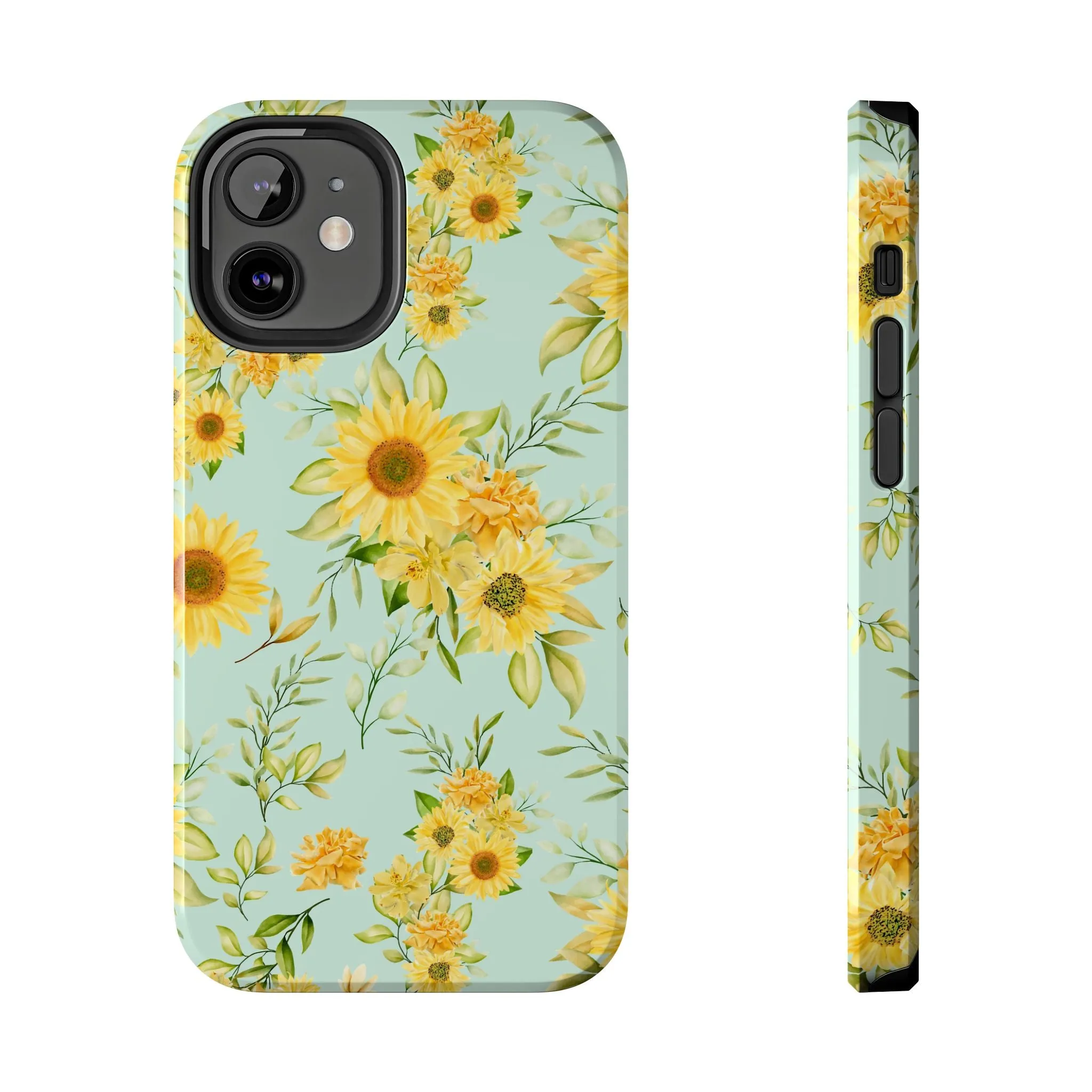 Sunflower Iphone 16 15 14 13 12 Pro Tough Case, Floral Flowers Cute Aesthetic Iphone Mini SE 11 8 Plus X XR XS Max Phone Cover Gift