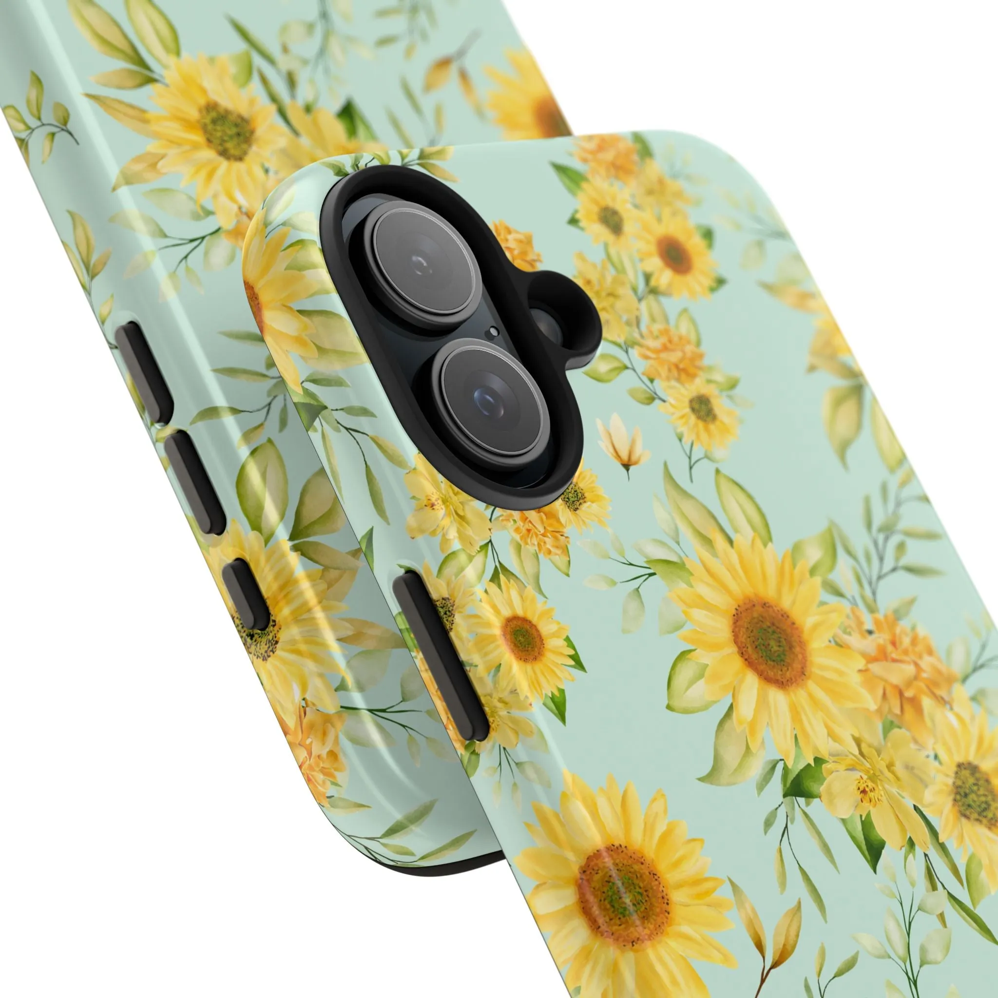 Sunflower Iphone 16 15 14 13 12 Pro Tough Case, Floral Flowers Cute Aesthetic Iphone Mini SE 11 8 Plus X XR XS Max Phone Cover Gift