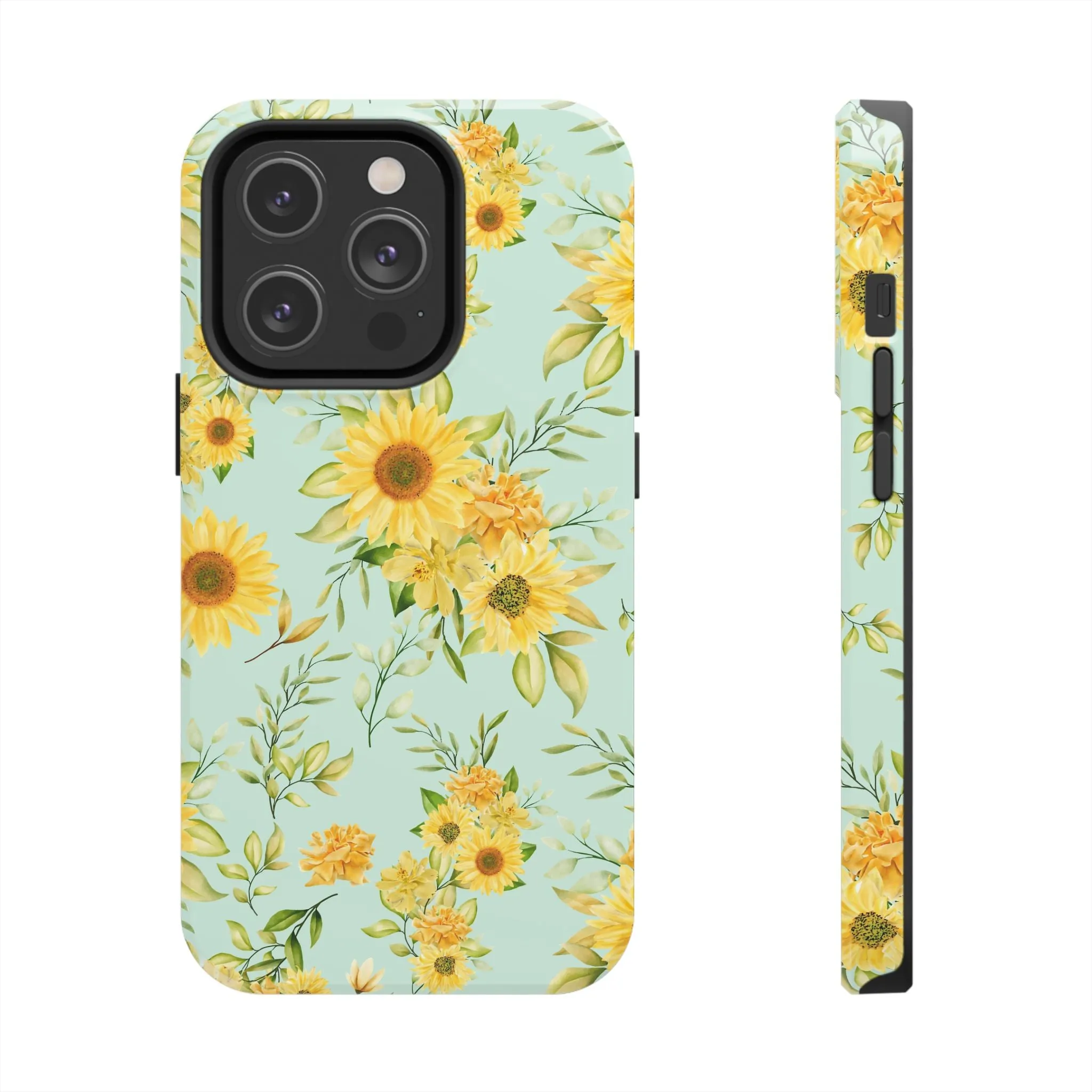 Sunflower Iphone 16 15 14 13 12 Pro Tough Case, Floral Flowers Cute Aesthetic Iphone Mini SE 11 8 Plus X XR XS Max Phone Cover Gift