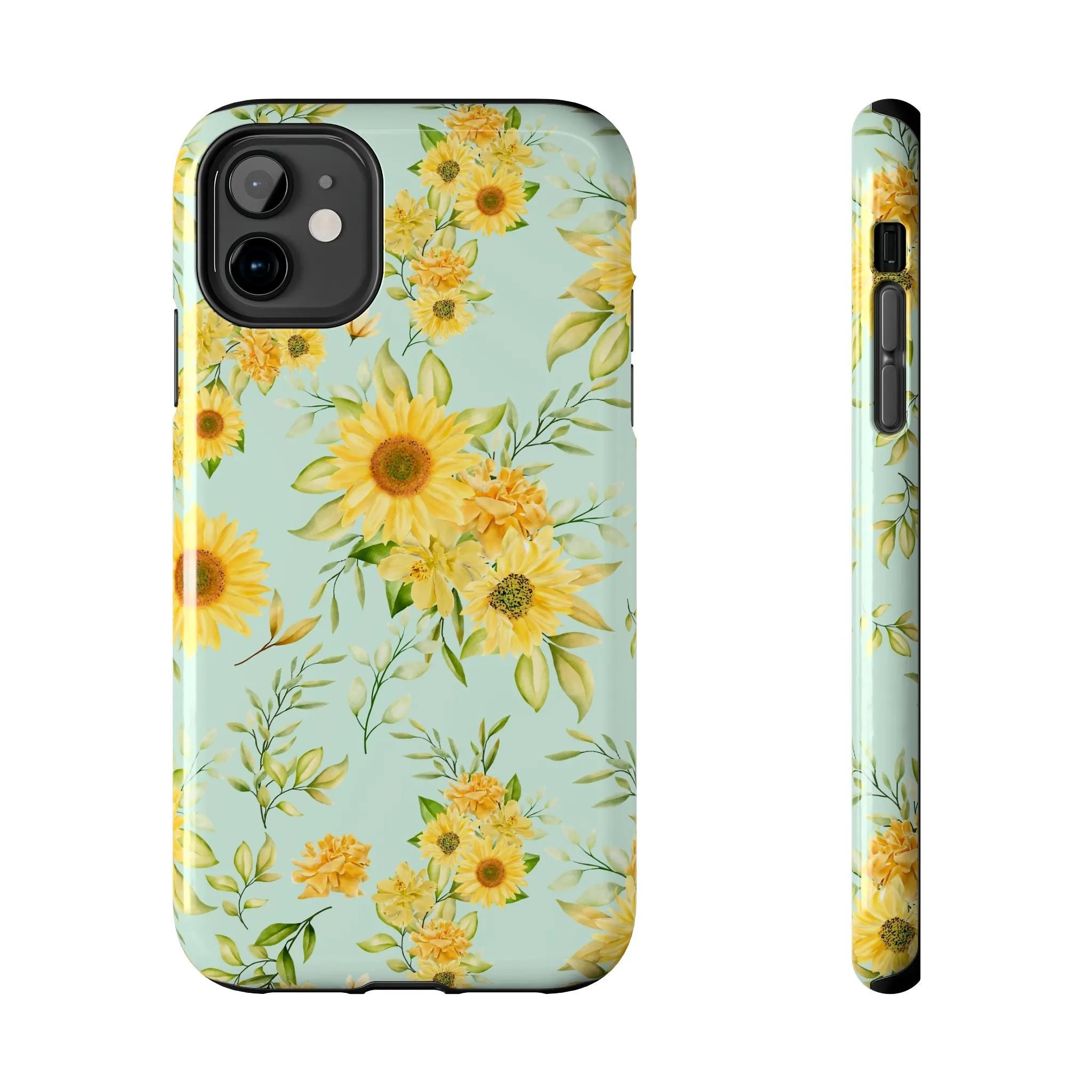 Sunflower Iphone 16 15 14 13 12 Pro Tough Case, Floral Flowers Cute Aesthetic Iphone Mini SE 11 8 Plus X XR XS Max Phone Cover Gift