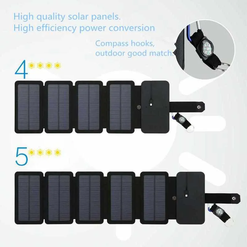 SunPower folding 10W Solar Cells Charger 5V 2.1A USB Output Devices - Portable Solar Panels for Smartphones