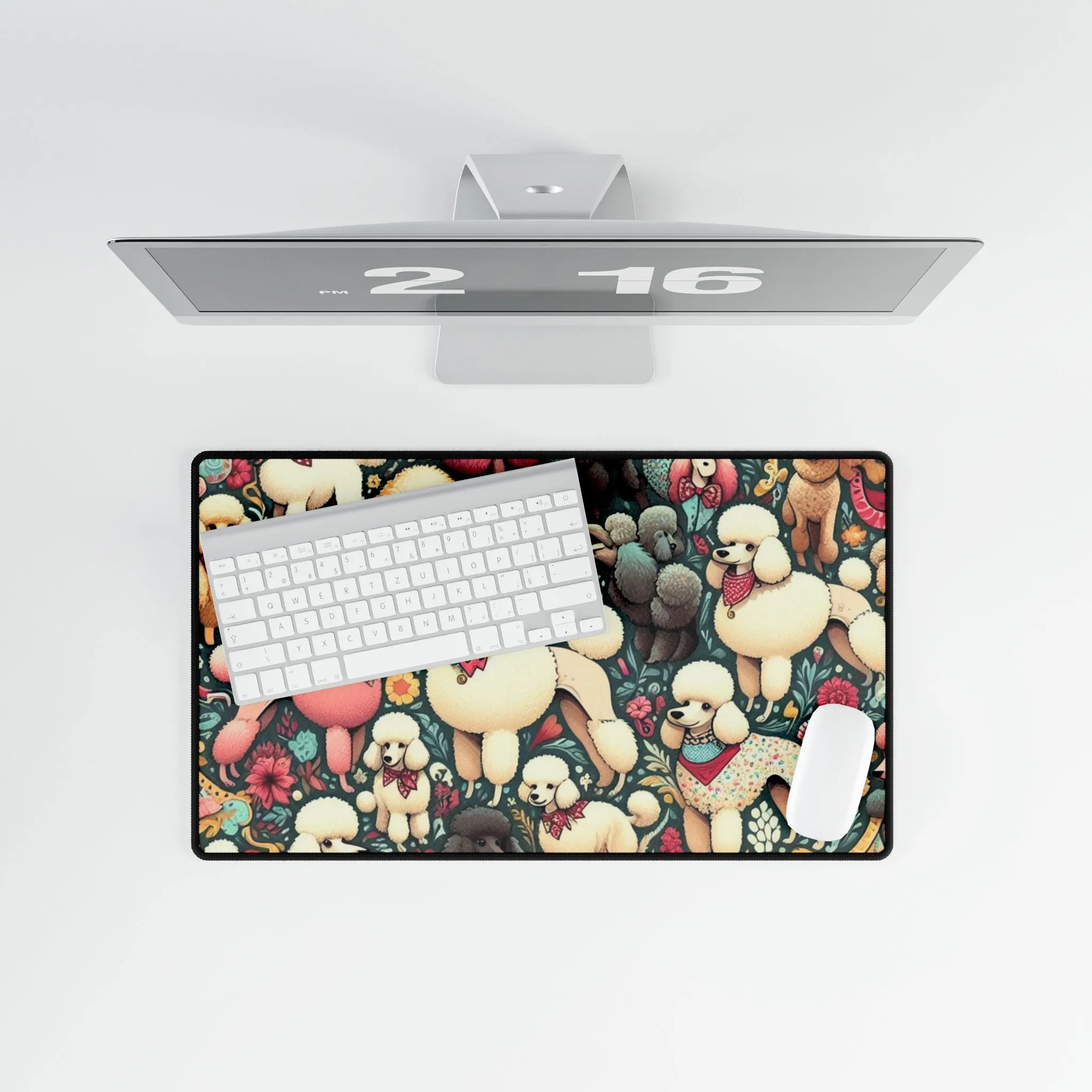 Super Sweet and Whimsical Standard Poodle Pattern - Desk Mats