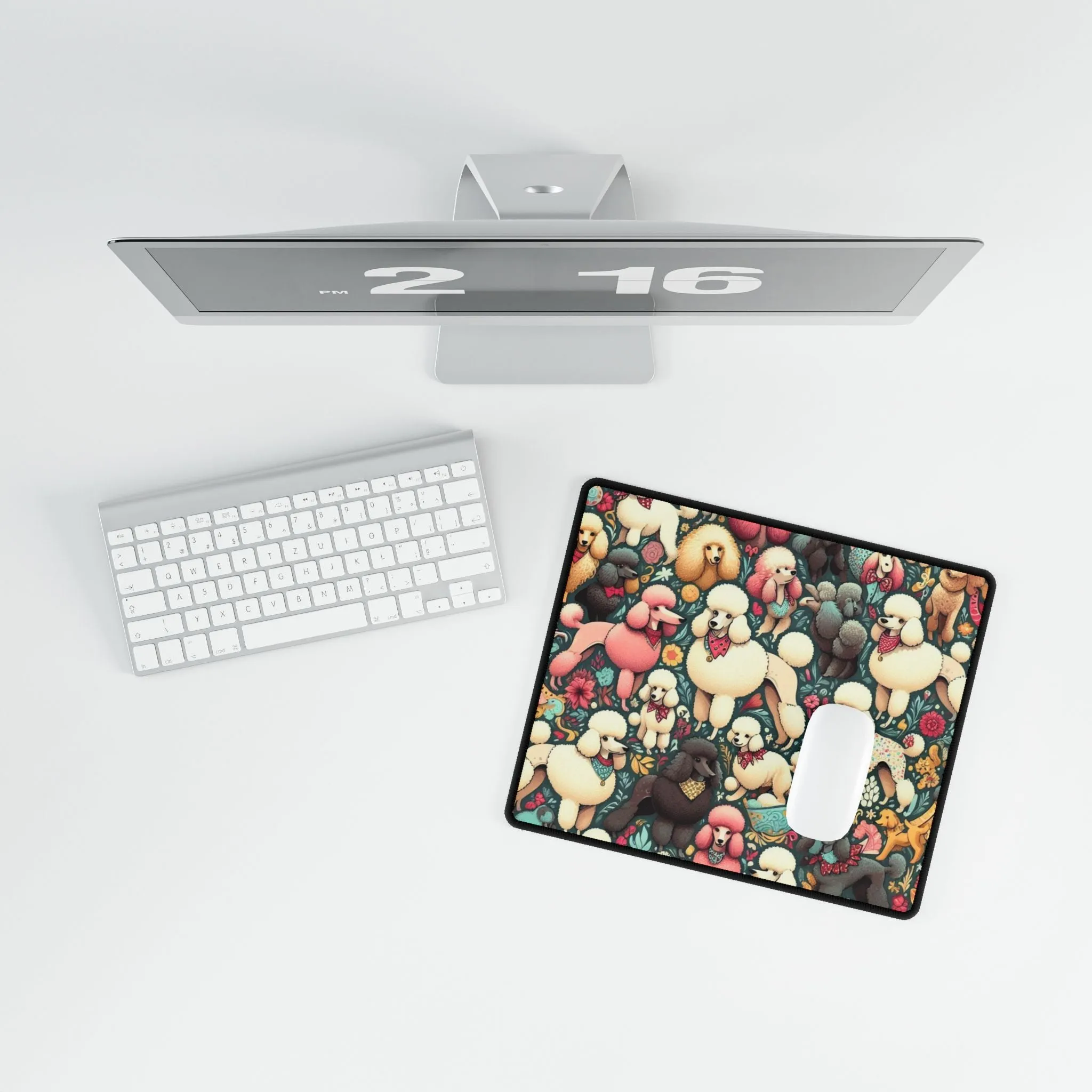 Super Sweet and Whimsical Standard Poodle Pattern - Desk Mats