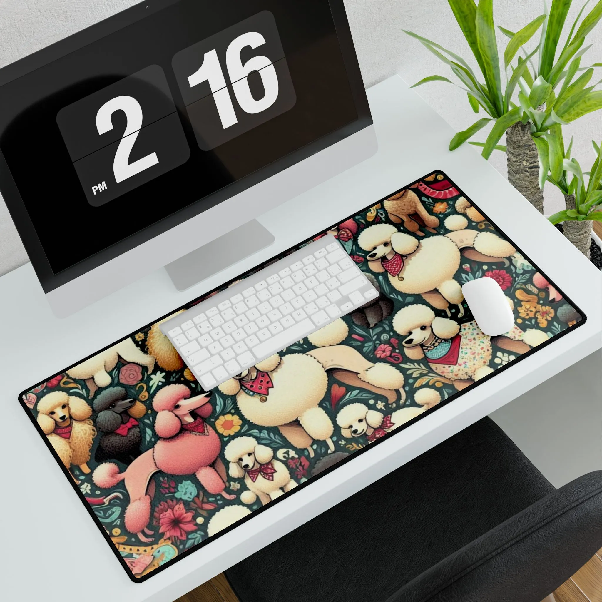 Super Sweet and Whimsical Standard Poodle Pattern - Desk Mats