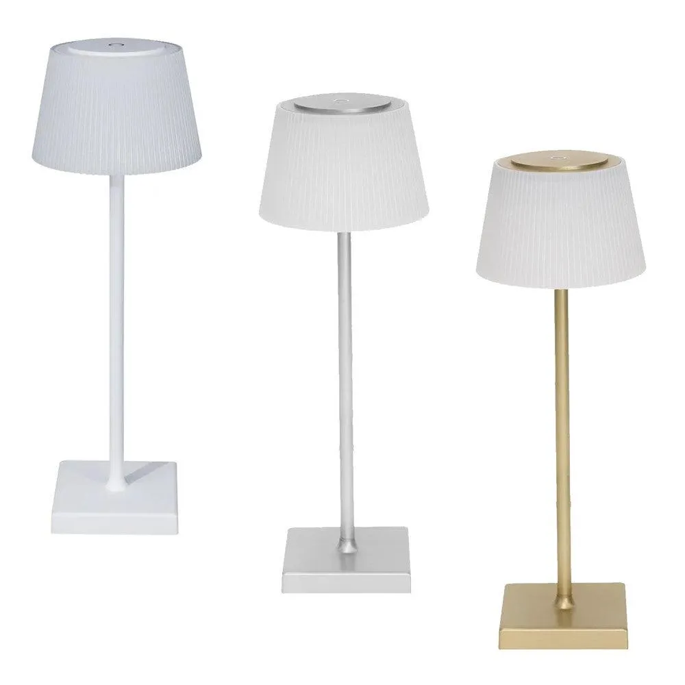 Tate Rechargeable Touch Table Lamp White, Silver, Gold 1240x