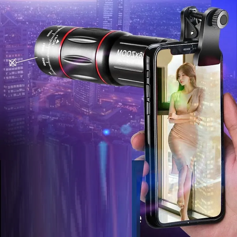 Telescope Camera Adapter for Mobile Phone 28X HD Telescope Lens suitable for iPhone Samsung