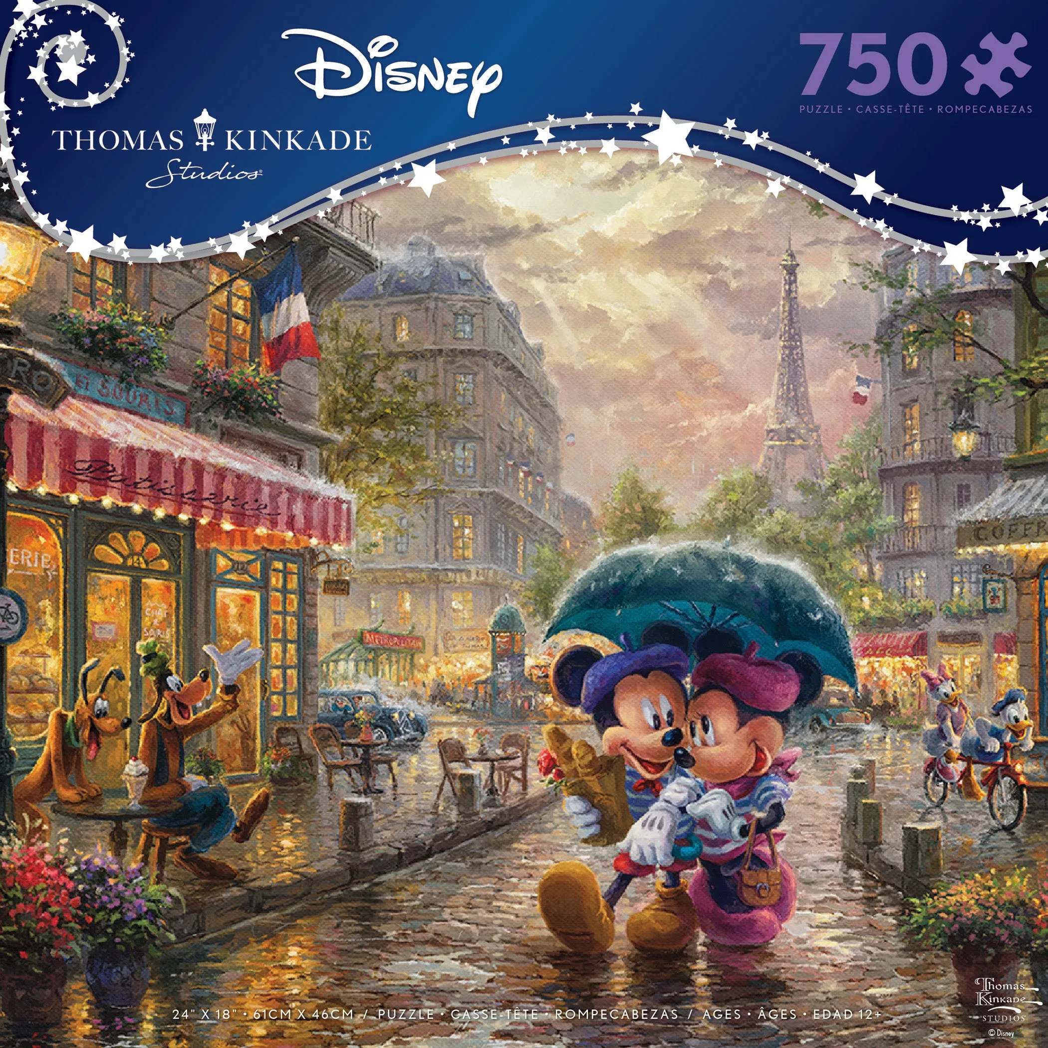 Thomas Kinkade Disney - Mickey and Minnie Paris - 750 Piece Puzzle