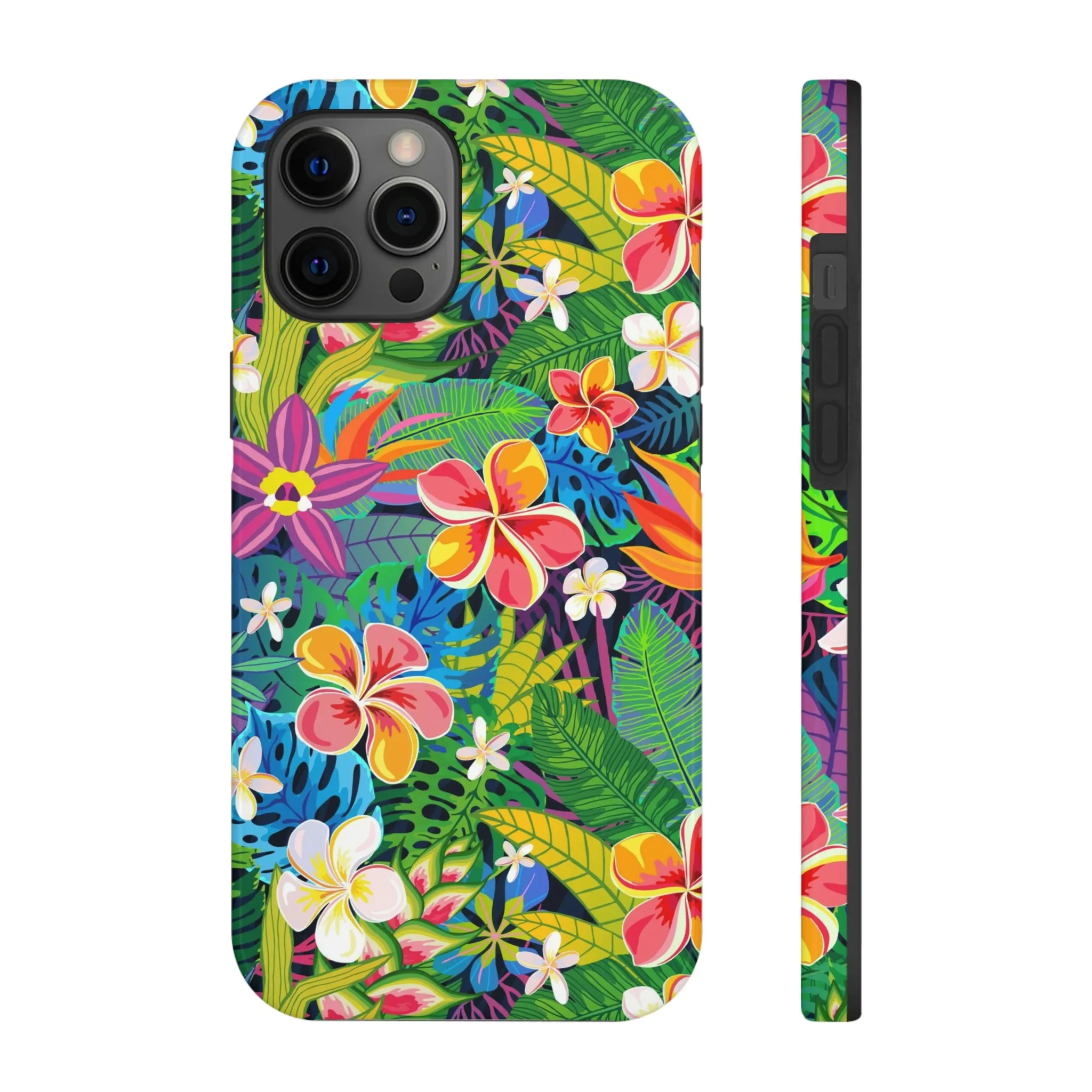 Tropical Flowers iPhone 14 13 Pro Max Tough Case Mate, Cute Aesthetic Iphone 12 11 Mini SE  X XR XS 8 Plus 7 6 Phone Cover Gift