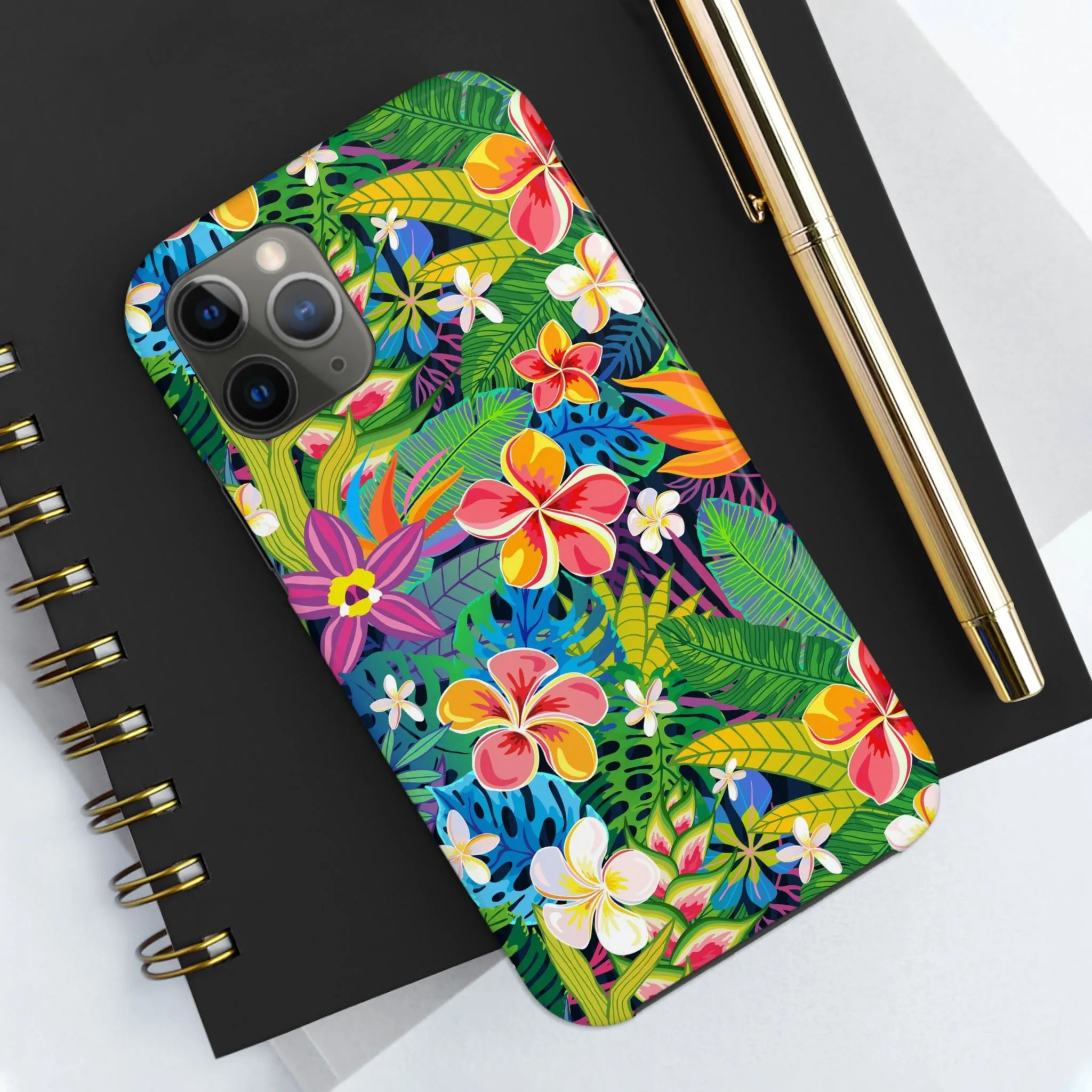 Tropical Flowers iPhone 14 13 Pro Max Tough Case Mate, Cute Aesthetic Iphone 12 11 Mini SE  X XR XS 8 Plus 7 6 Phone Cover Gift