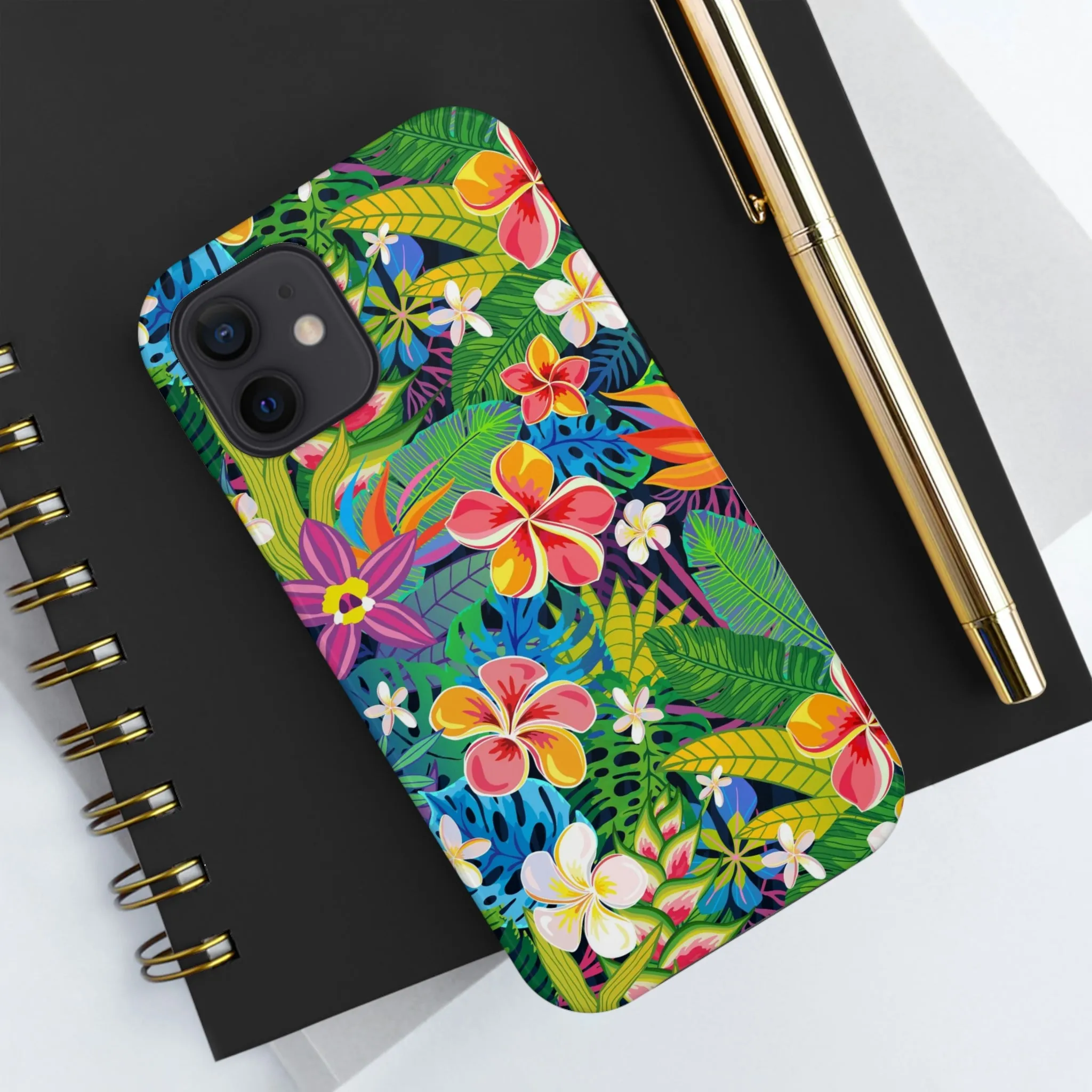 Tropical Flowers iPhone 14 13 Pro Max Tough Case Mate, Cute Aesthetic Iphone 12 11 Mini SE  X XR XS 8 Plus 7 6 Phone Cover Gift