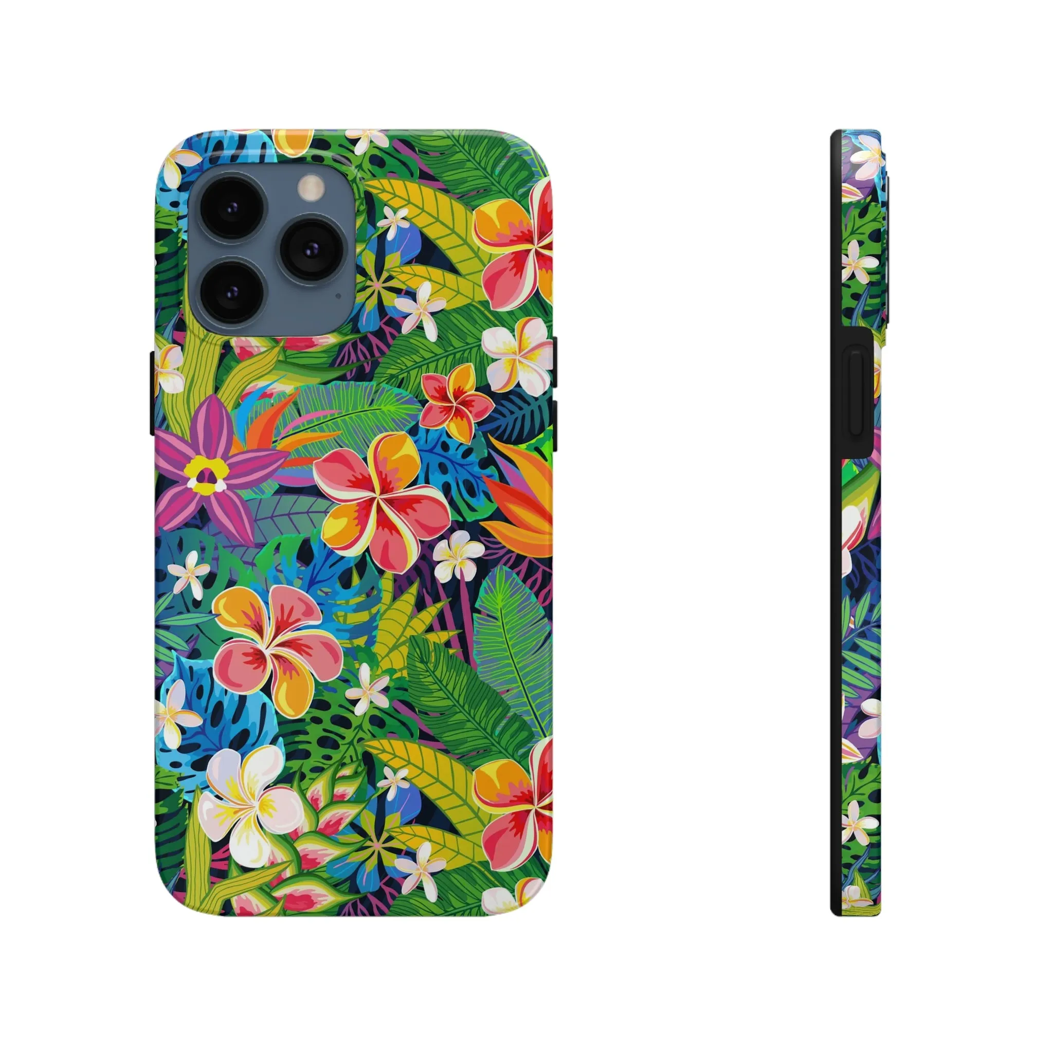 Tropical Flowers iPhone 14 13 Pro Max Tough Case Mate, Cute Aesthetic Iphone 12 11 Mini SE  X XR XS 8 Plus 7 6 Phone Cover Gift