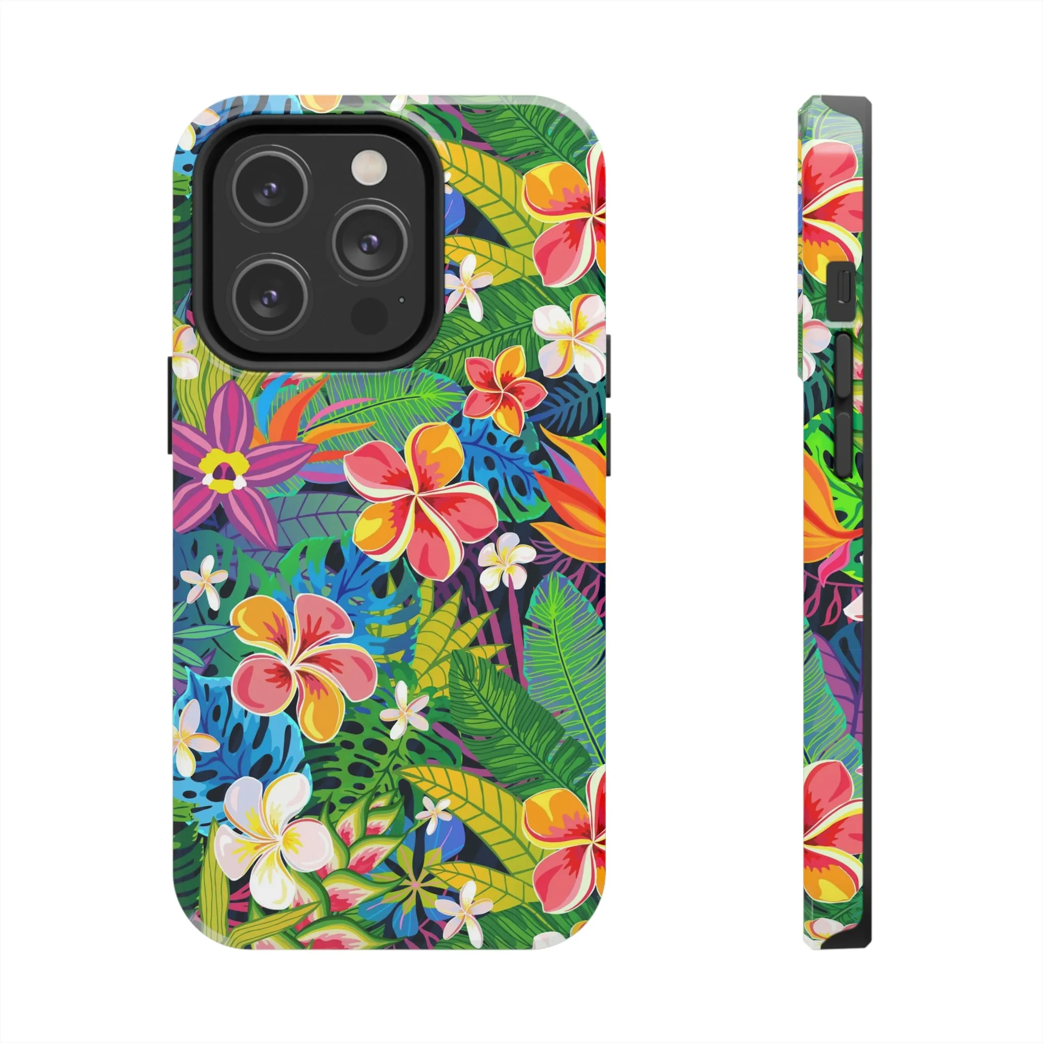 Tropical Flowers iPhone 14 13 Pro Max Tough Case Mate, Cute Aesthetic Iphone 12 11 Mini SE  X XR XS 8 Plus 7 6 Phone Cover Gift