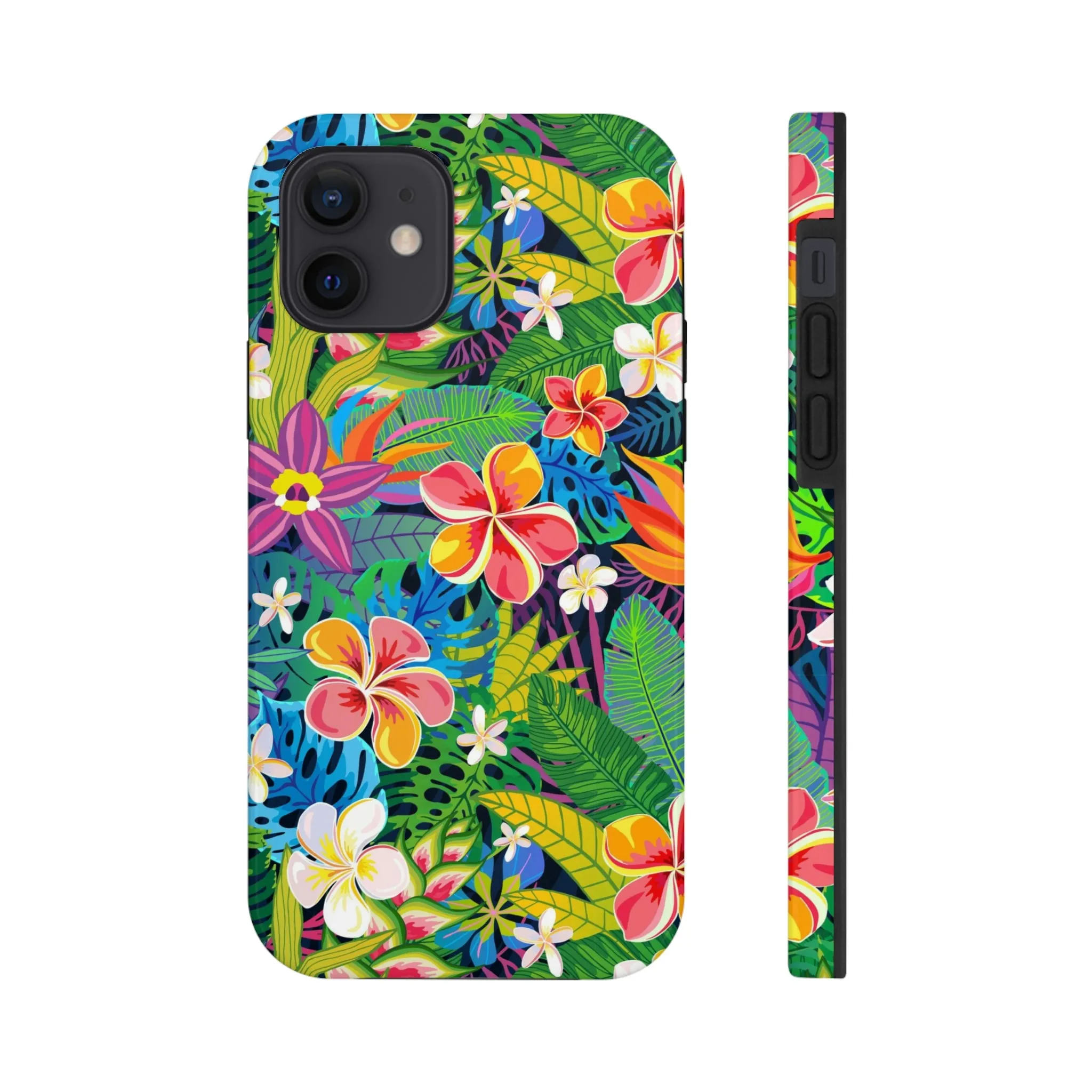 Tropical Flowers iPhone 14 13 Pro Max Tough Case Mate, Cute Aesthetic Iphone 12 11 Mini SE  X XR XS 8 Plus 7 6 Phone Cover Gift