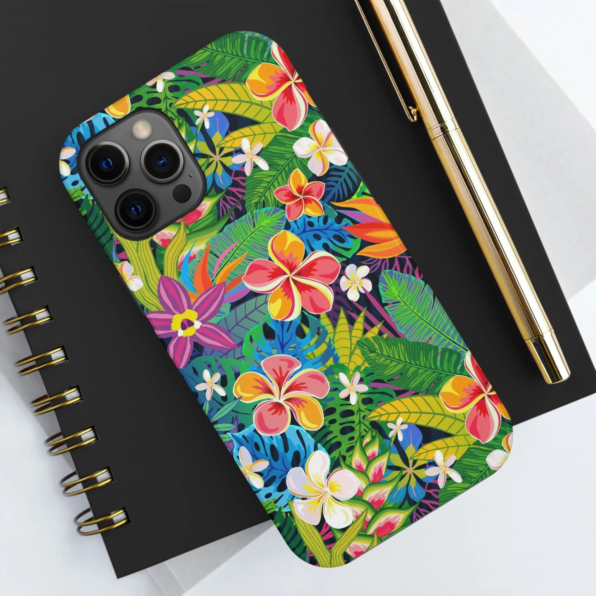 Tropical Flowers iPhone 14 13 Pro Max Tough Case Mate, Cute Aesthetic Iphone 12 11 Mini SE  X XR XS 8 Plus 7 6 Phone Cover Gift