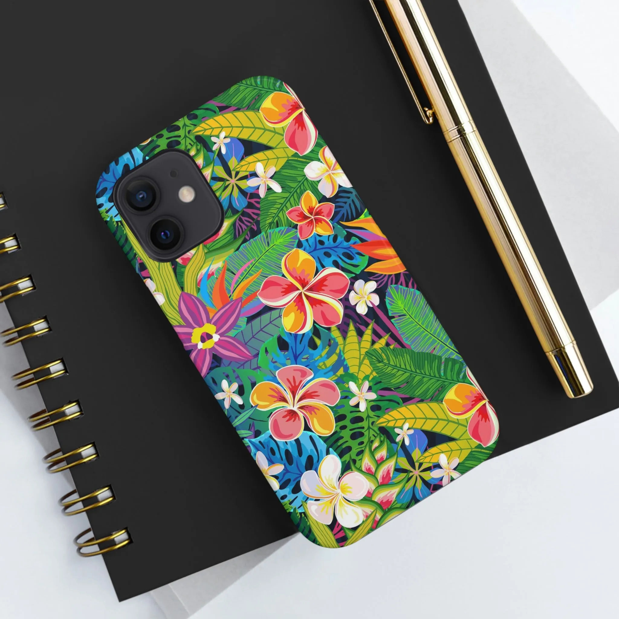 Tropical Flowers iPhone 14 13 Pro Max Tough Case Mate, Cute Aesthetic Iphone 12 11 Mini SE  X XR XS 8 Plus 7 6 Phone Cover Gift