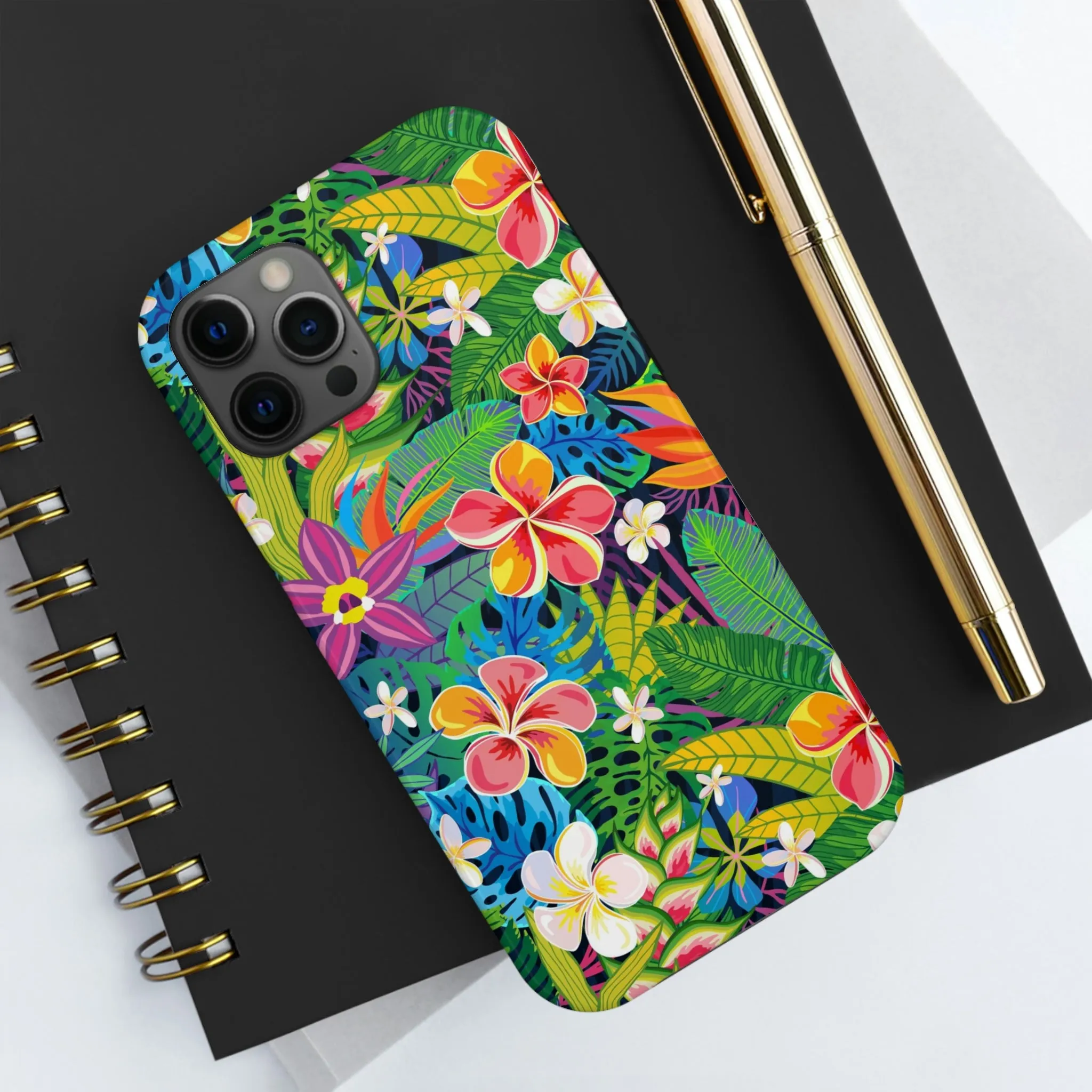 Tropical Flowers iPhone 14 13 Pro Max Tough Case Mate, Cute Aesthetic Iphone 12 11 Mini SE  X XR XS 8 Plus 7 6 Phone Cover Gift