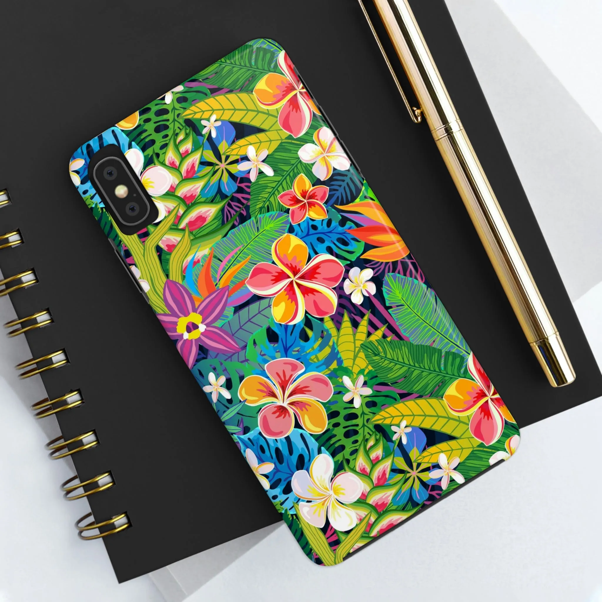 Tropical Flowers iPhone 14 13 Pro Max Tough Case Mate, Cute Aesthetic Iphone 12 11 Mini SE  X XR XS 8 Plus 7 6 Phone Cover Gift