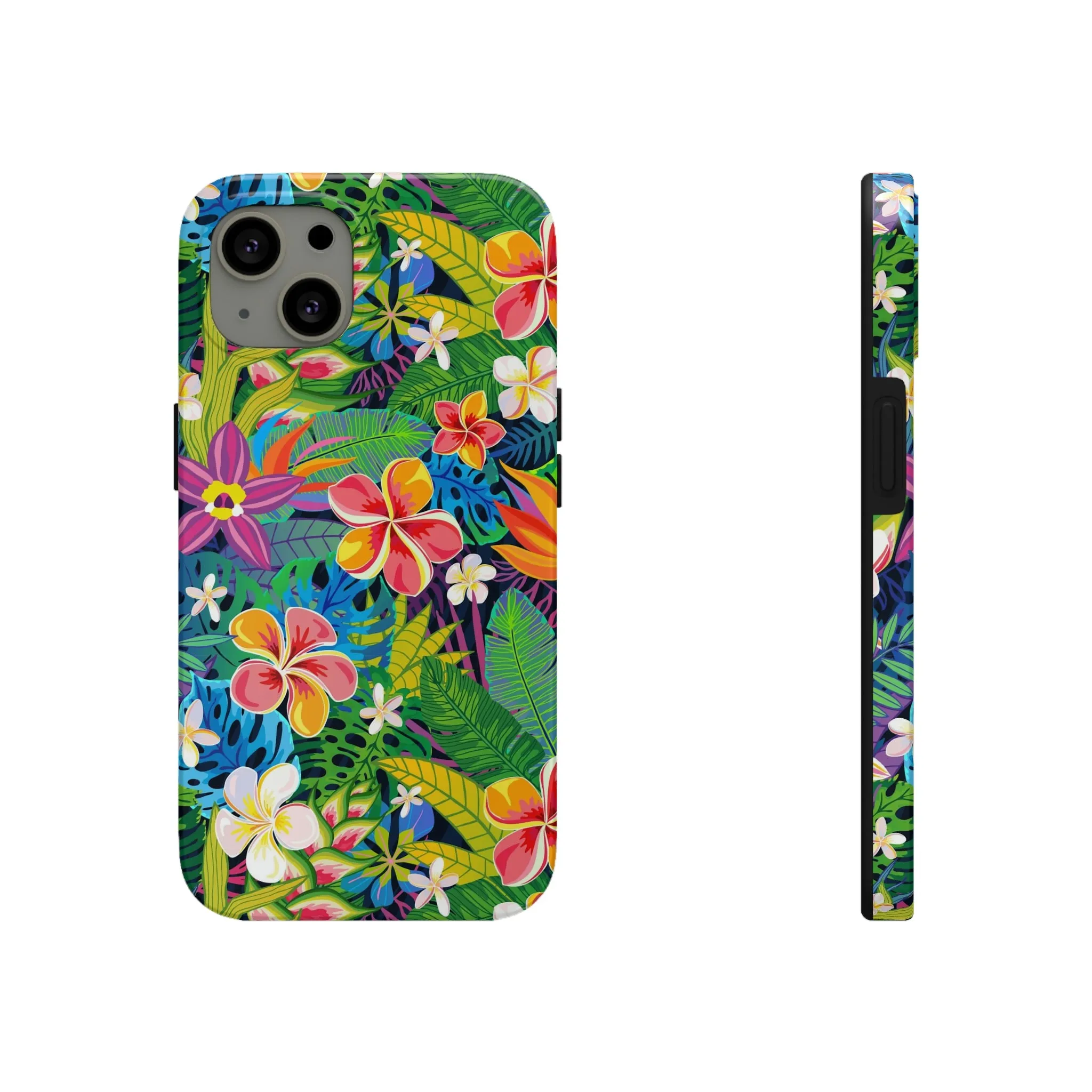 Tropical Flowers iPhone 14 13 Pro Max Tough Case Mate, Cute Aesthetic Iphone 12 11 Mini SE  X XR XS 8 Plus 7 6 Phone Cover Gift