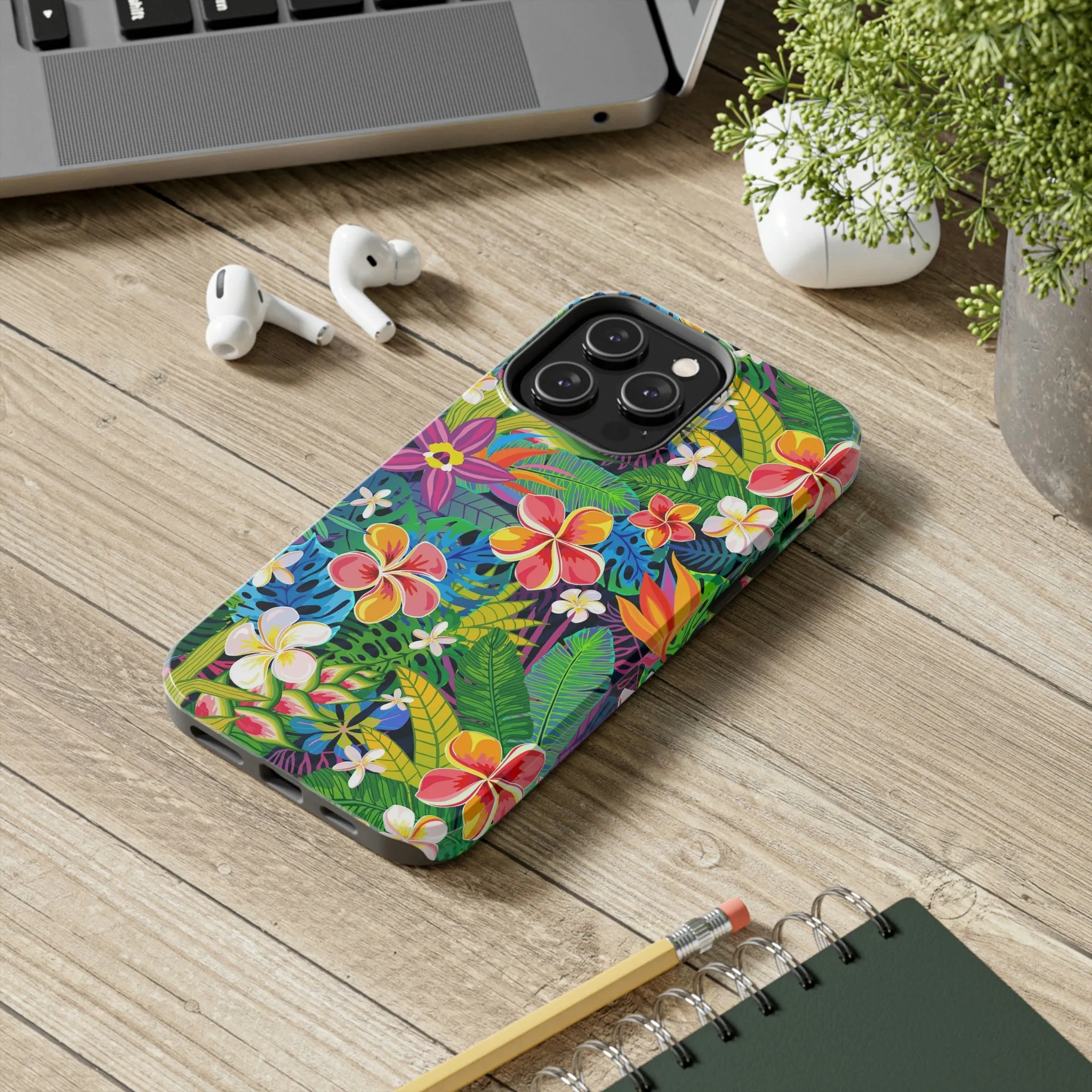 Tropical Flowers iPhone 14 13 Pro Max Tough Case Mate, Cute Aesthetic Iphone 12 11 Mini SE  X XR XS 8 Plus 7 6 Phone Cover Gift