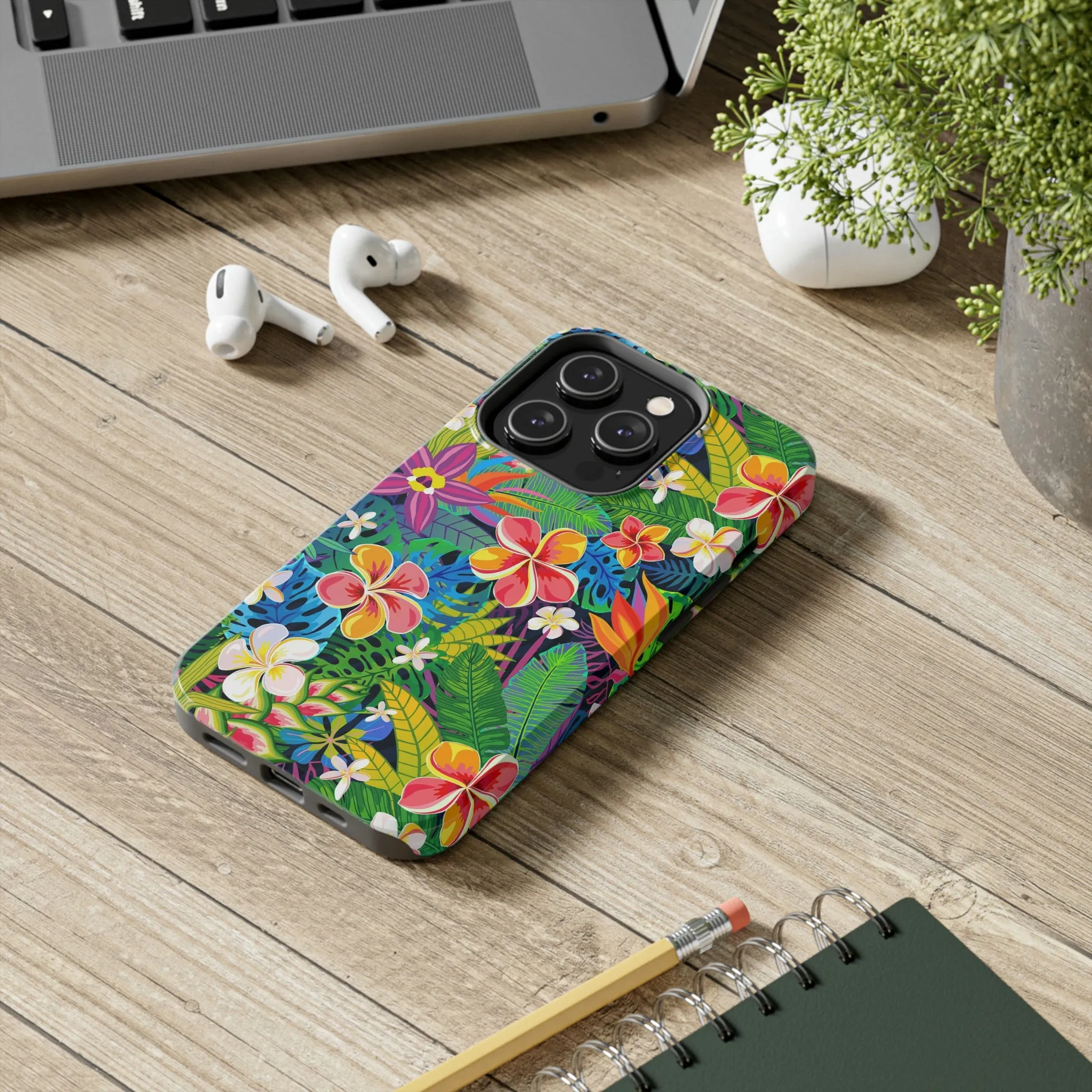 Tropical Flowers iPhone 14 13 Pro Max Tough Case Mate, Cute Aesthetic Iphone 12 11 Mini SE  X XR XS 8 Plus 7 6 Phone Cover Gift