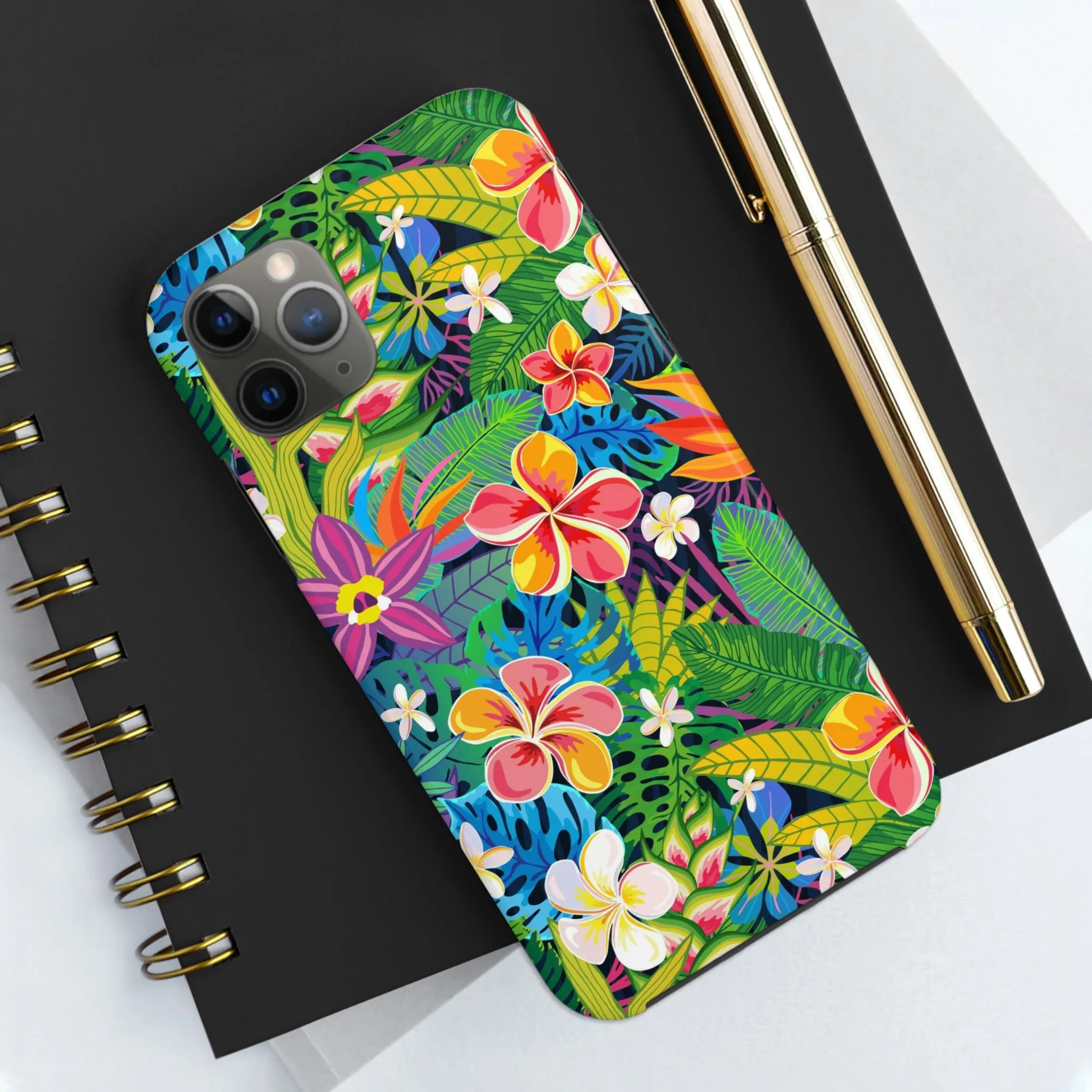 Tropical Flowers iPhone 14 13 Pro Max Tough Case Mate, Cute Aesthetic Iphone 12 11 Mini SE  X XR XS 8 Plus 7 6 Phone Cover Gift