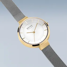 Two Colour Solar Mesh Watch